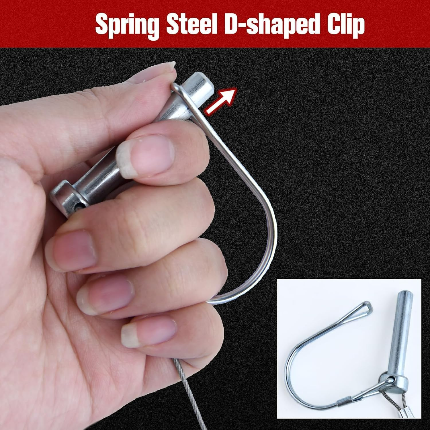 5 Pcs Trailer Coupler Pin Wire Lock Pins 5/16-Inch Diameter 1-3/4-Inch Long Square Trailer Hitch Pin with Prevents Loss Rope for Heavy Duty Farm Trailers Wagons Towing Lawn and Hitches image number 1