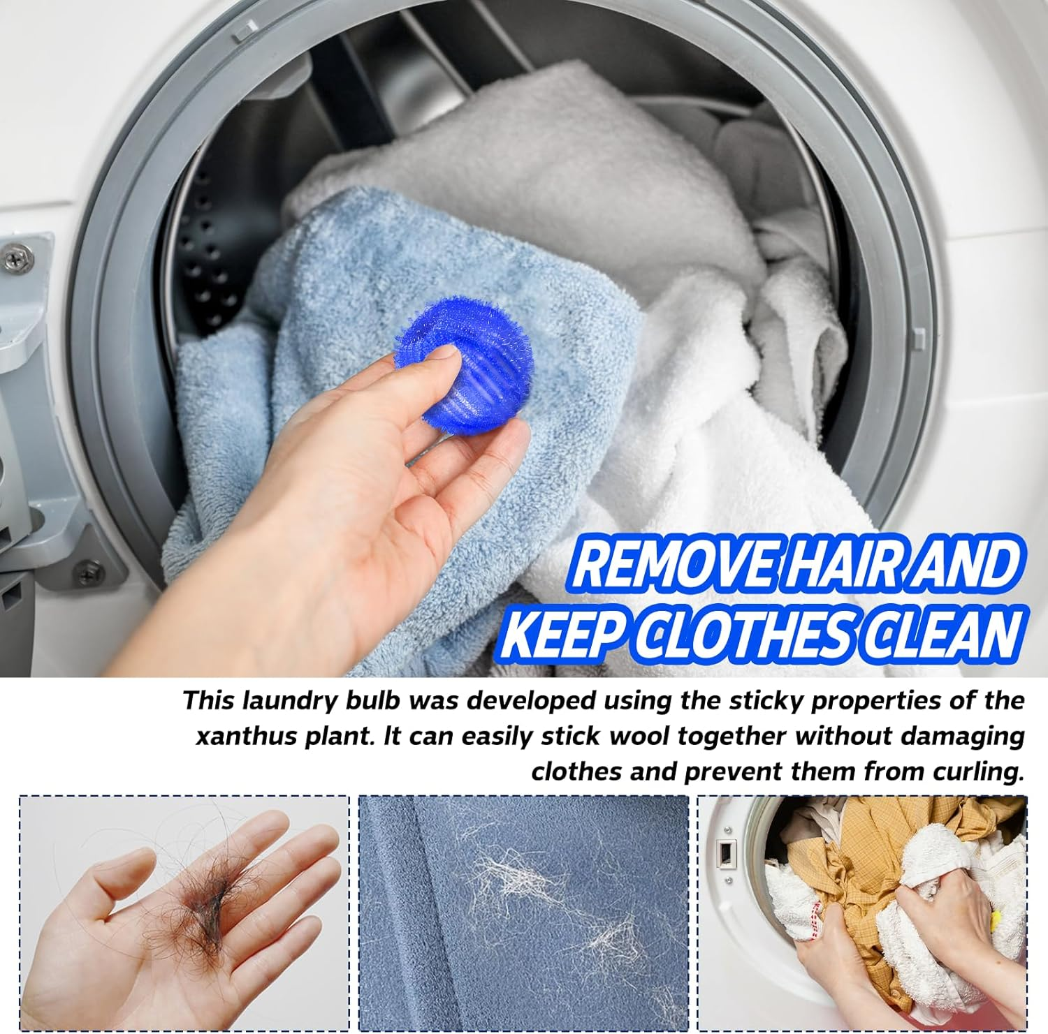 Pet Hair Remover for Laundry, 12 PCS - Reusable Dog & Cat Hair Remover Tool, Effectively Removes Pet Hair, Lint and Dander from Bedding and Clothing, Suitable for Washing Machines, Dryers image number 3