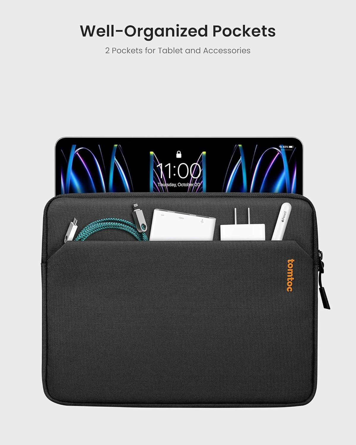 Tomtoc Slim Ipad Sleeve Bag for 2025 13-Inch Ipad Pro M5/M4, 13-Inch Ipad Air M3 & M2, 12.9-In Ipad Pro M2&M1 6Th/5Th with Magic Keyboard and Smart Keyboard Folio, 12.4-In Galaxy S10+/S9+