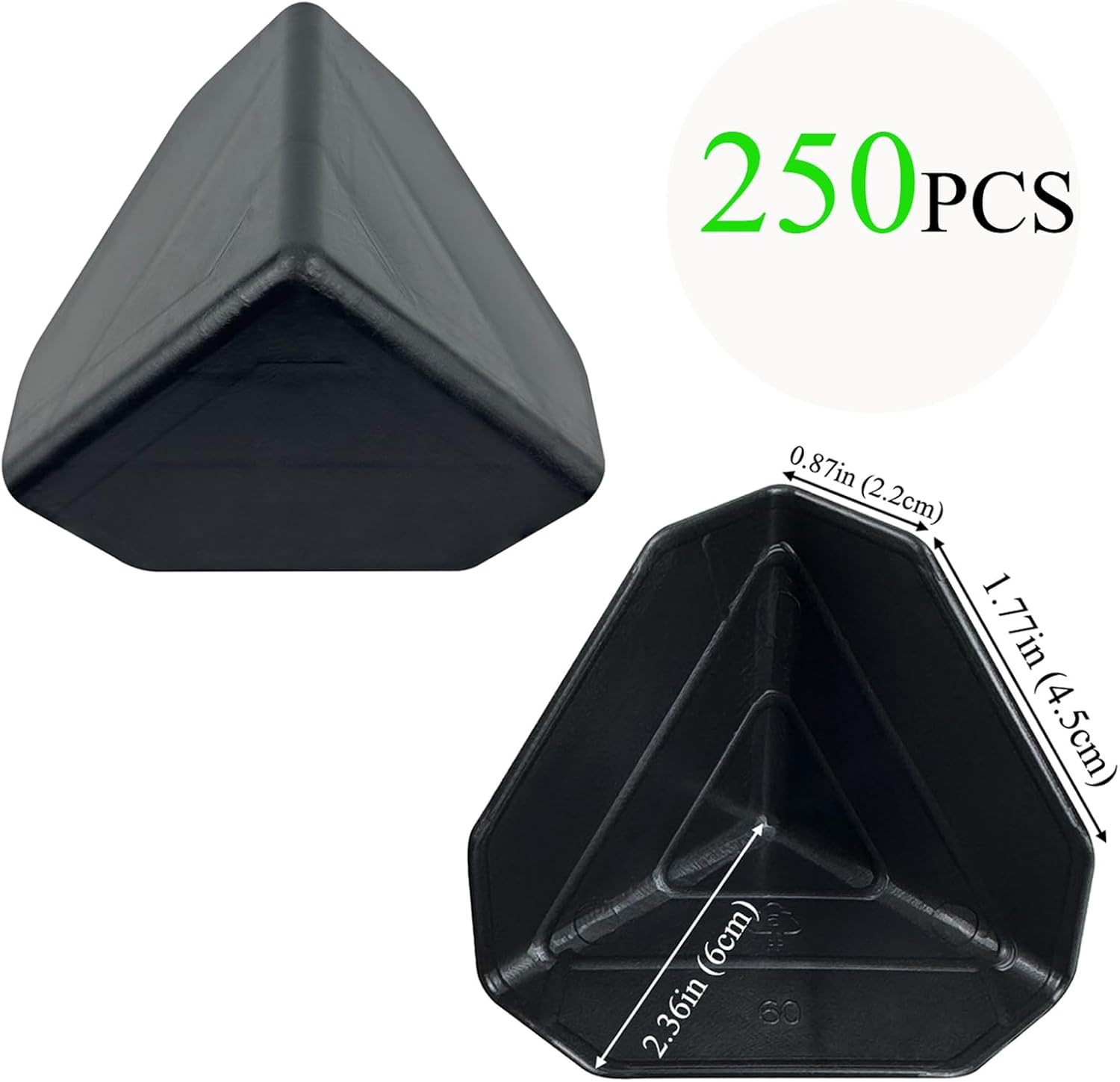 Neehows 250-Pack Shipping Corner Protectors for Boxes, Cardboard & Packaging Edges - Secure Plastic Edge Guards for Express Delivery, Moving & Storage, 6 X 6 X 6 Cm - Black image number 2