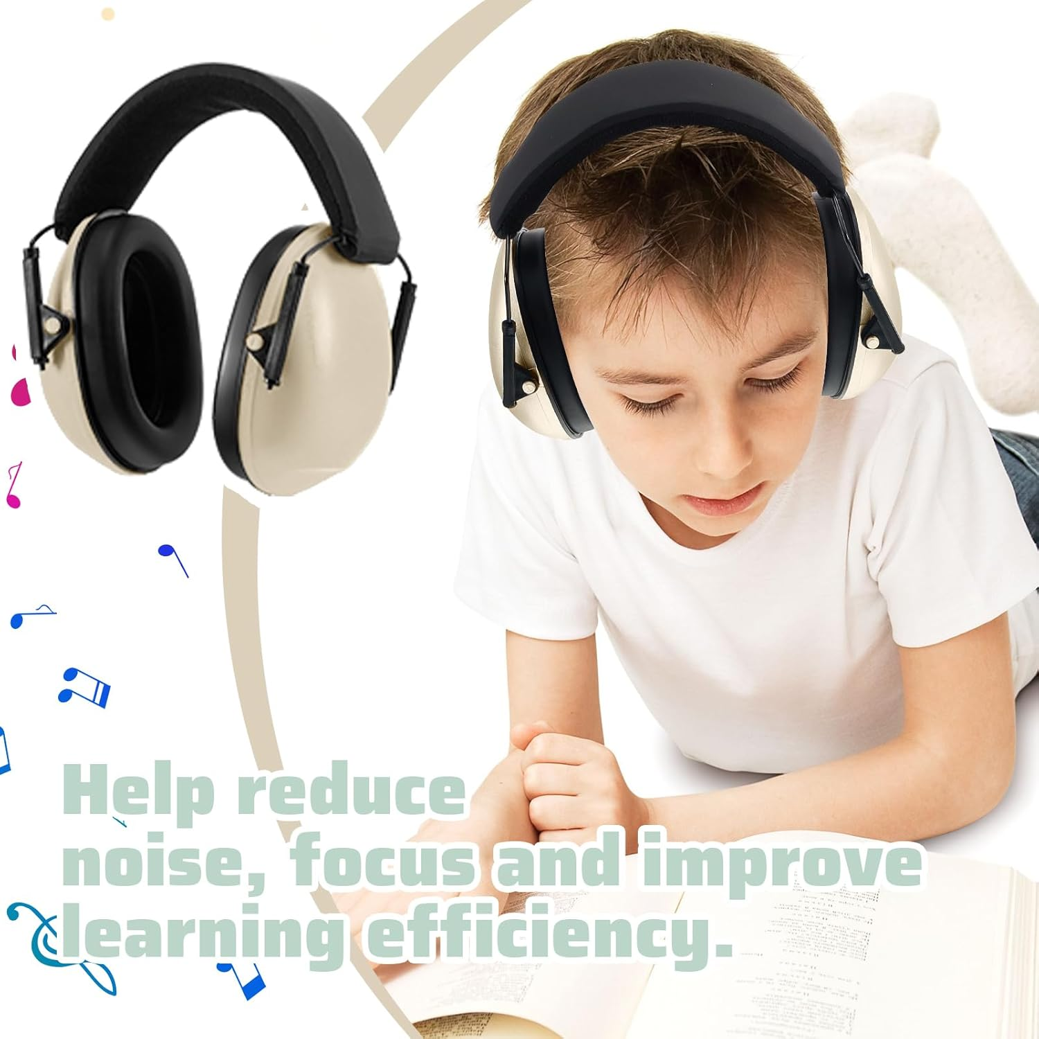 Amylove 12 Pcs Kids Ear Protection Noise Cancelling Headphones Ear Muffs Bulk 27Db Adult Noise Reduction Hearing Earmuff(Universal Fit (Kids & Adults),Classic Style,Happie Boho Color) image number 1