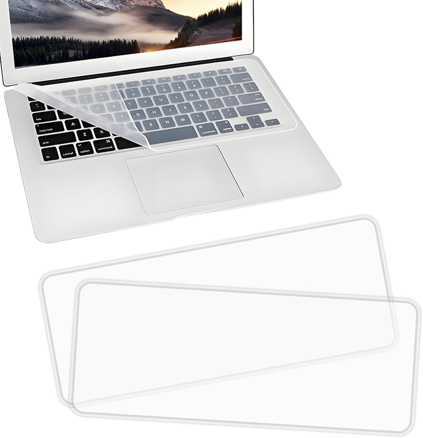 EKIND 2 Sheets Universal Waterproof and Dustproof Keyboard Cover for 15-17 Inch Laptops, with Keypad Keyboard Cover Size (L:14.17" X W:5.08"), Ultra Thin Silicone Skin Protector (Transparent)