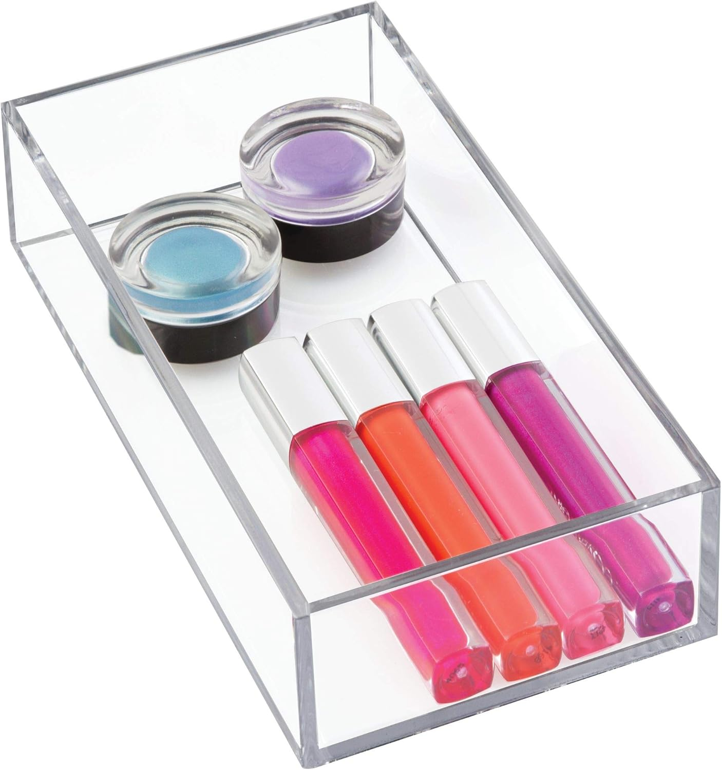Interdesign Clarity Cosmetic Drawer Organizer for Vanity Cabinet to Hold Makeup, Beauty Products - 4" X 8" X 2", Clear