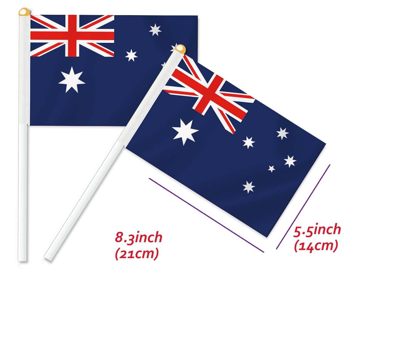 10 PCS Australia Handheld Small Flag, Australian Hand Held Mini Decor Decoration Banner image number 2