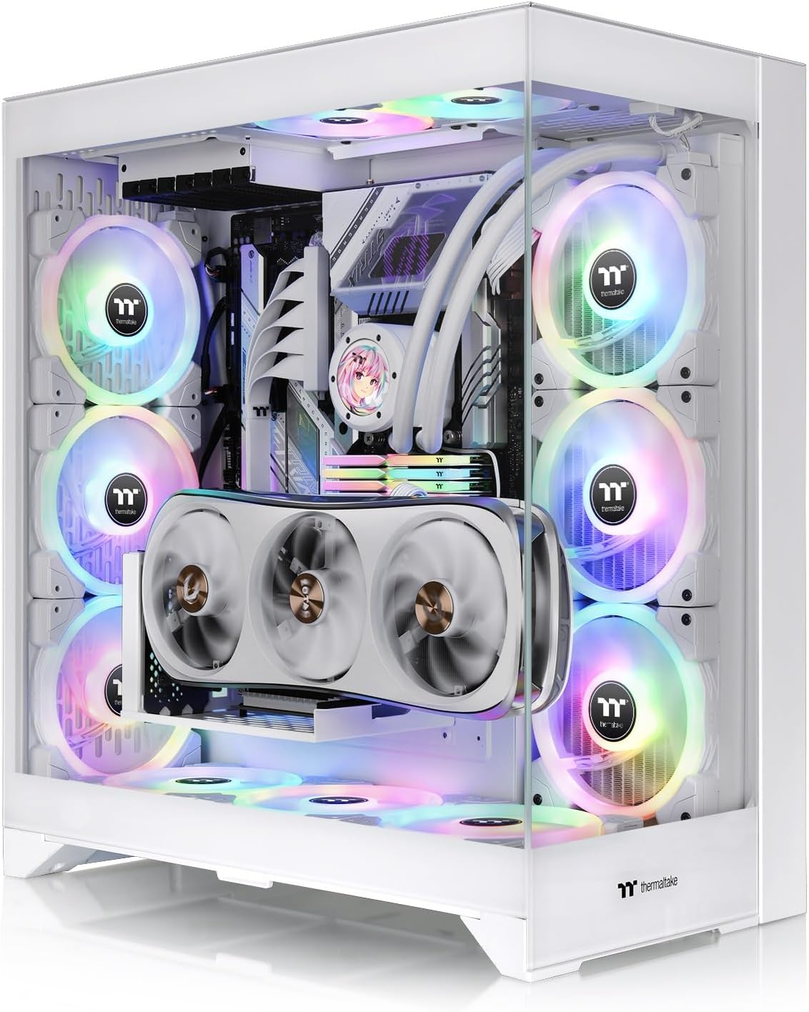 Thermaltake CTE E660 MX Tempered Glass Mid Tower E-ATX Case Snow Edition (Hidden Connectors M/B Compatible), CA-1Y3-00M6WN-01 image number 4