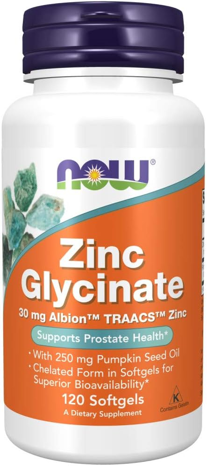 NOW Foods Zinc Glycinate - 120 Softgels image number 2