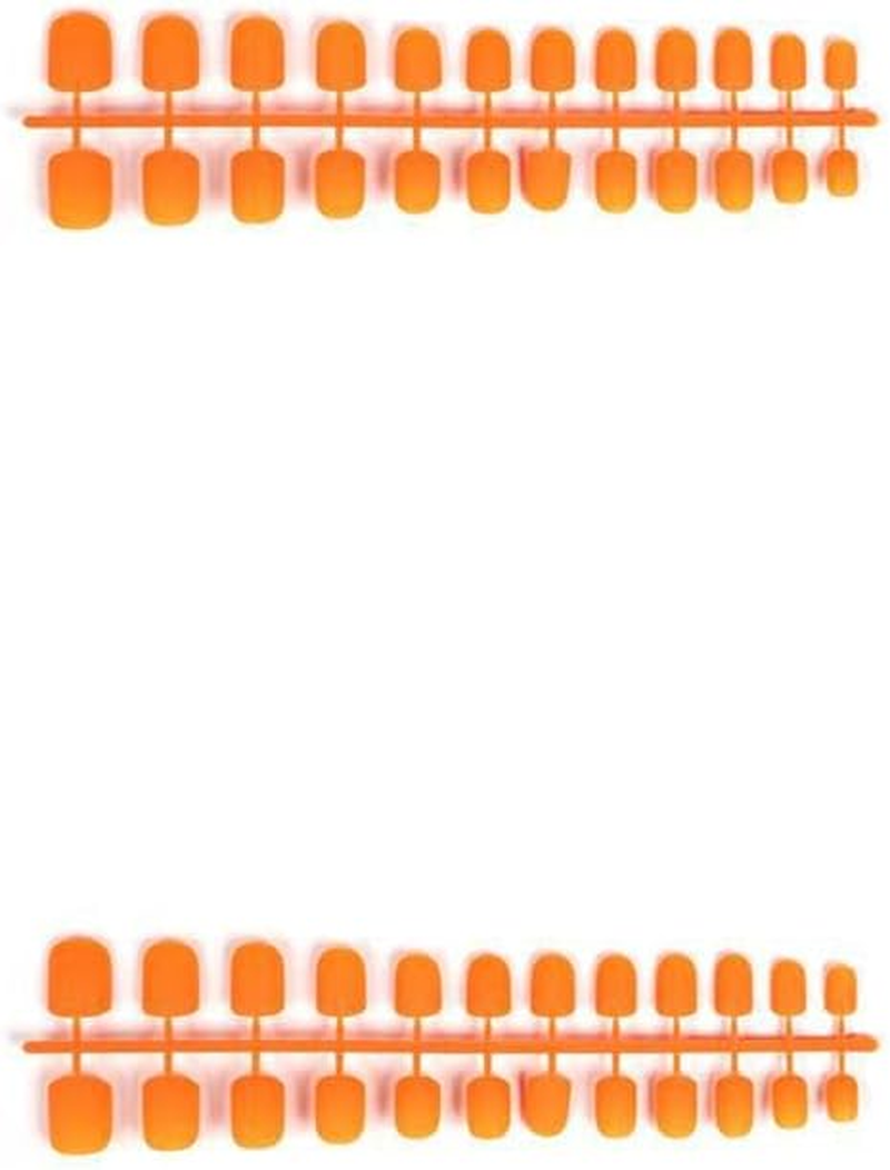 2 Set of Frosted Coffin False Nails DIY French Style Elegant Personality Acrylic Nail for Manicure Lovers 22Sweet Orange, 22Sweet Orange 2Set
