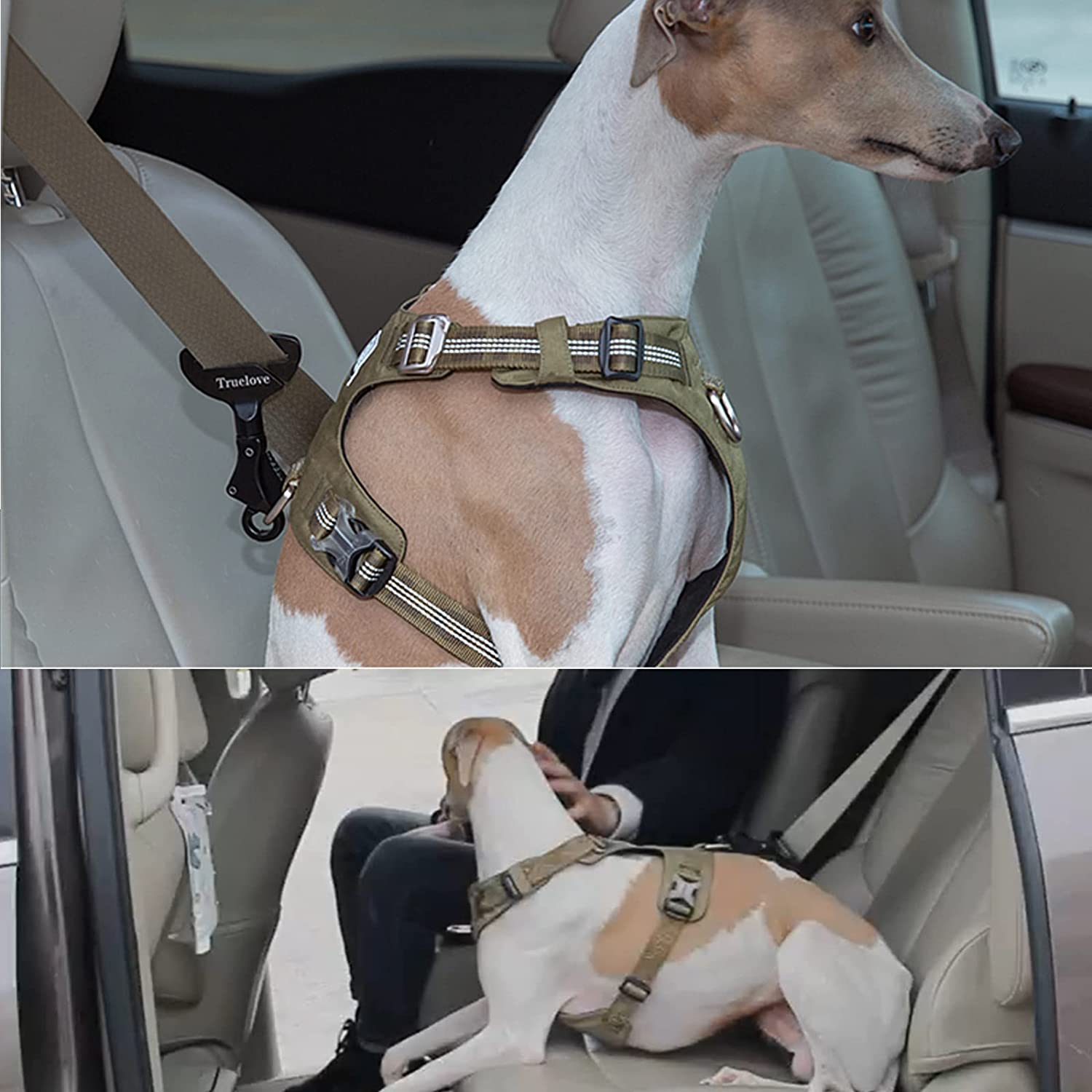 Truelove Vehicle Seat Belt Safety Buckle Lock, Dog Seat Belt Clip Universal Dog Car Restraint - Dog Seatbelt Lock - Portable Vehicle Seatbelt Harness for Pet Car Travel image number 1