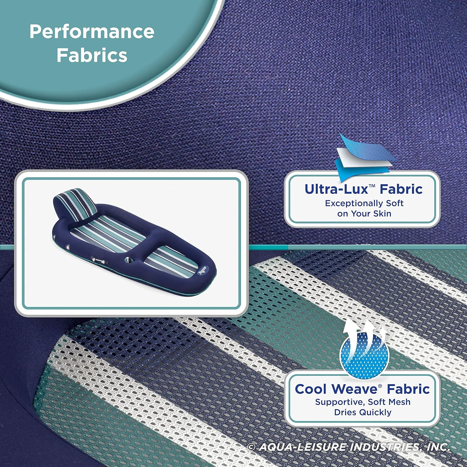 Aqua Premium Convertible Pool Float Lounge &ndash; Extra Large &ndash; Heavy Duty, Inflatable Pool Floats for Adults with Cupholder &ndash; Multiple Colors image number 4