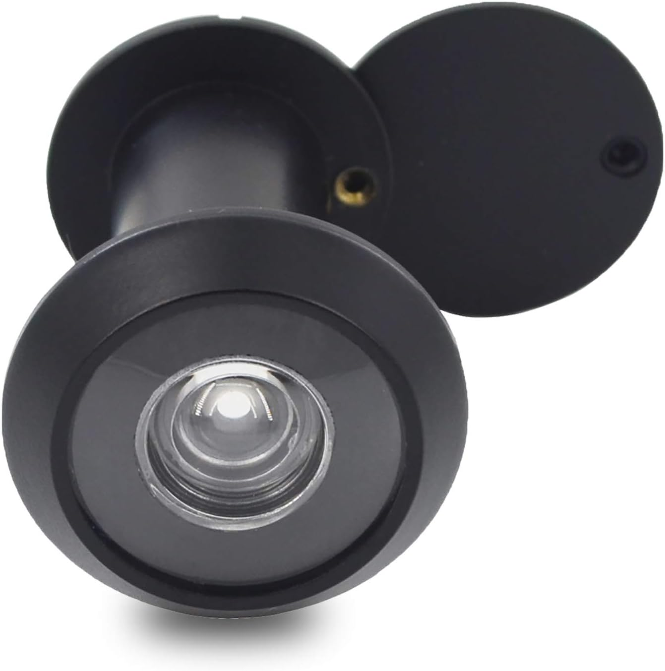 Door Viewer Peephole, Solid Brass 220-Degree Door Viewer with Heavy Duty Rotating Privacy Cover for 1-3/8" to 2-1/6" Doors for Home Office Hotel (Black)