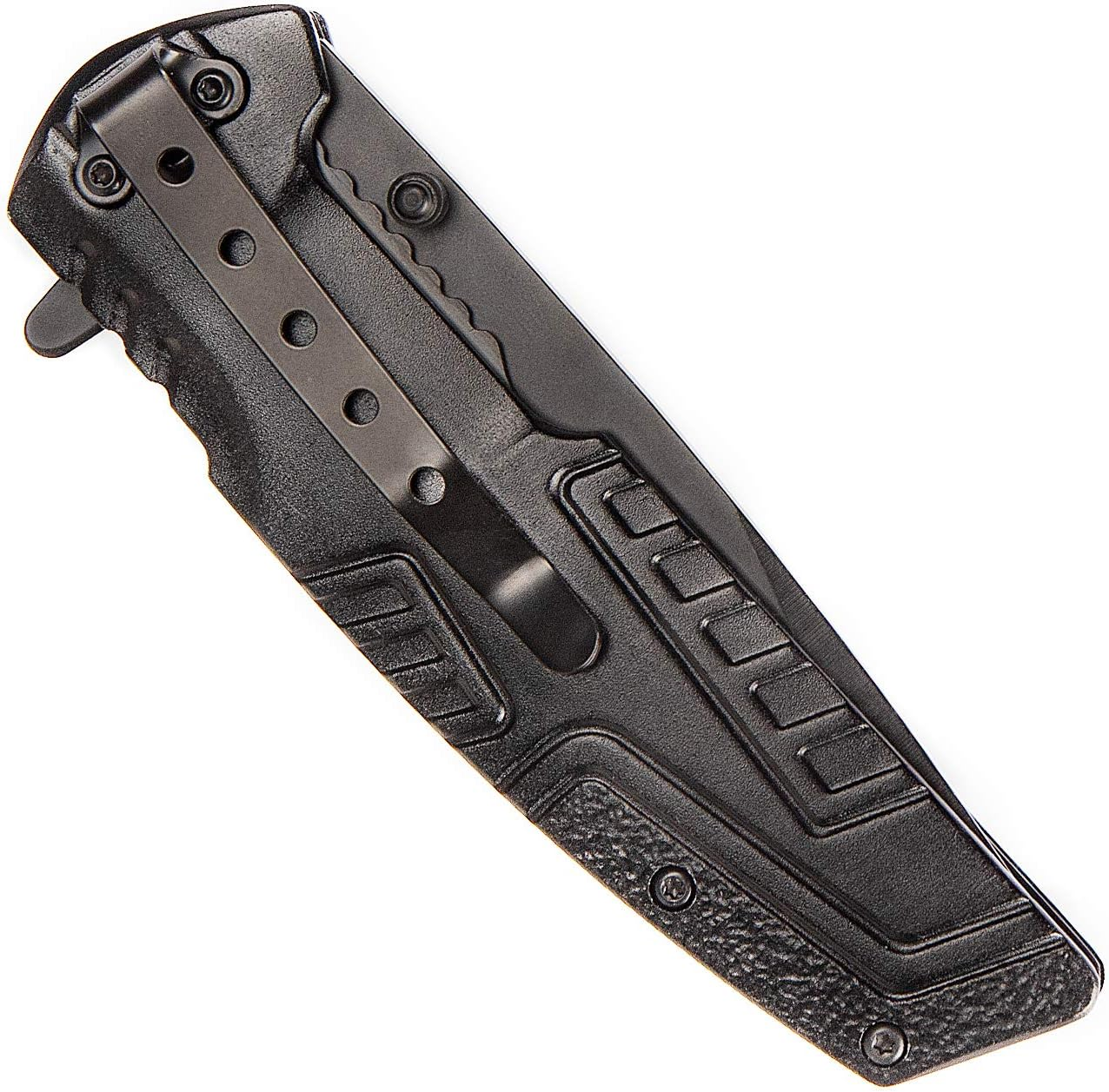 Stainless Steel Folding Pocket Knife, Black Blade, Aluminum Handle, Suitable for Daily Use, Outdoor, EDC image number 3