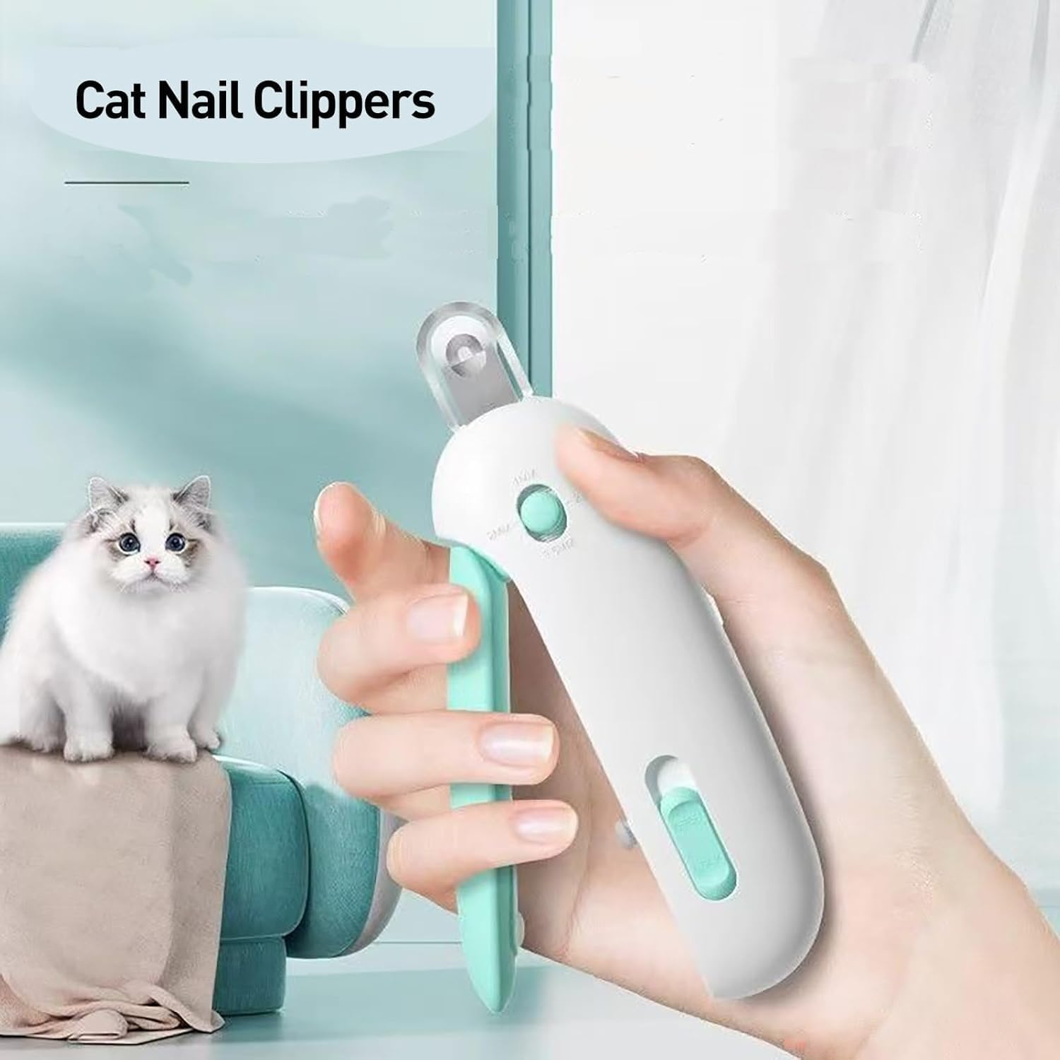 Limcryspp Adjustable Aperture Cat Paw Scissors, Suitable for Pet Paw Care, a Pet Grooming Tool with 4 Settings and a Nail File, a Safe Pet Paw Knife