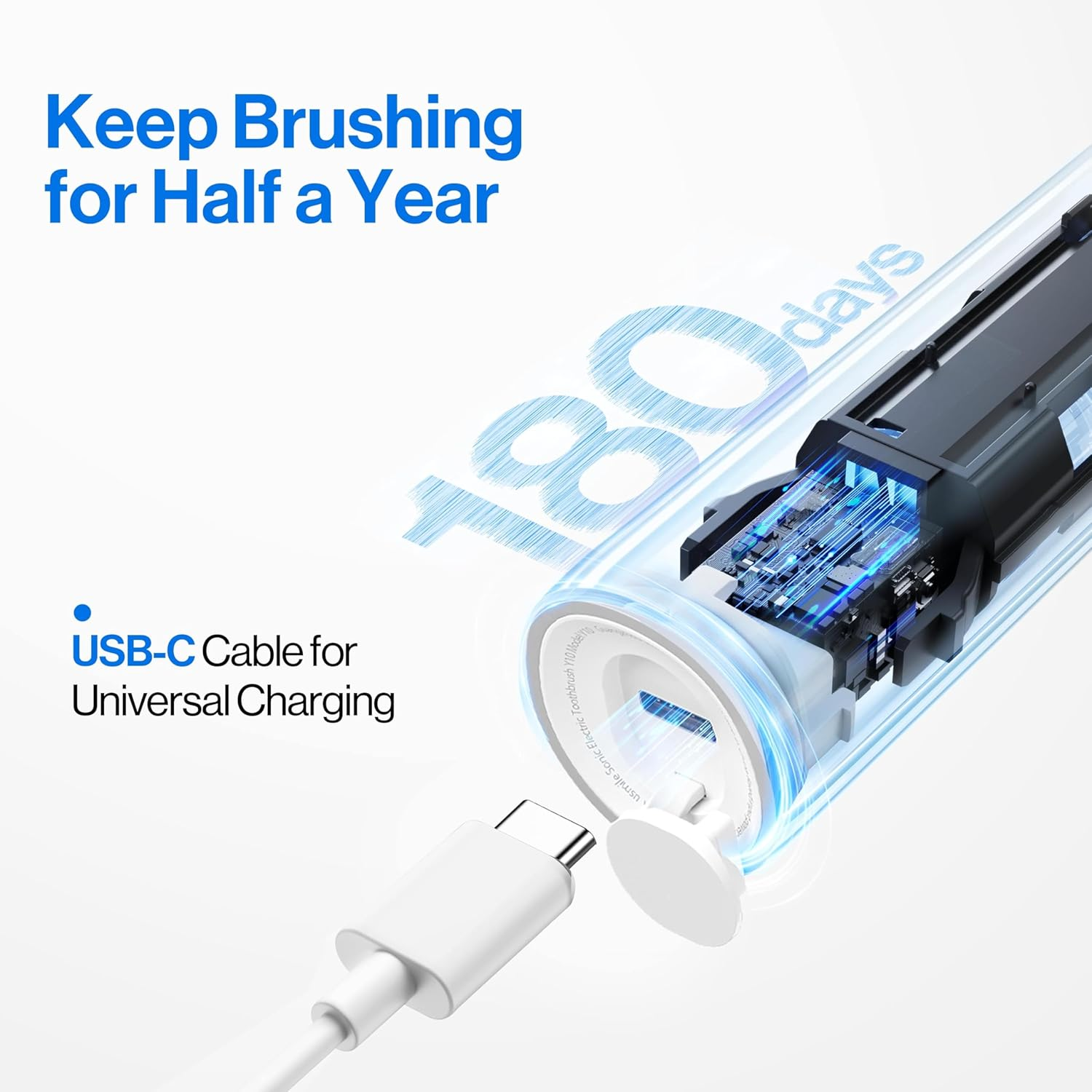 Usmile Y10 Pro Smart Electric Toothbrush, Sonic Electric Toothbrush for Adults, Rechargeable Travel Powered Toothbrush with Pressure Control, 6-Month Battery Life image number 2