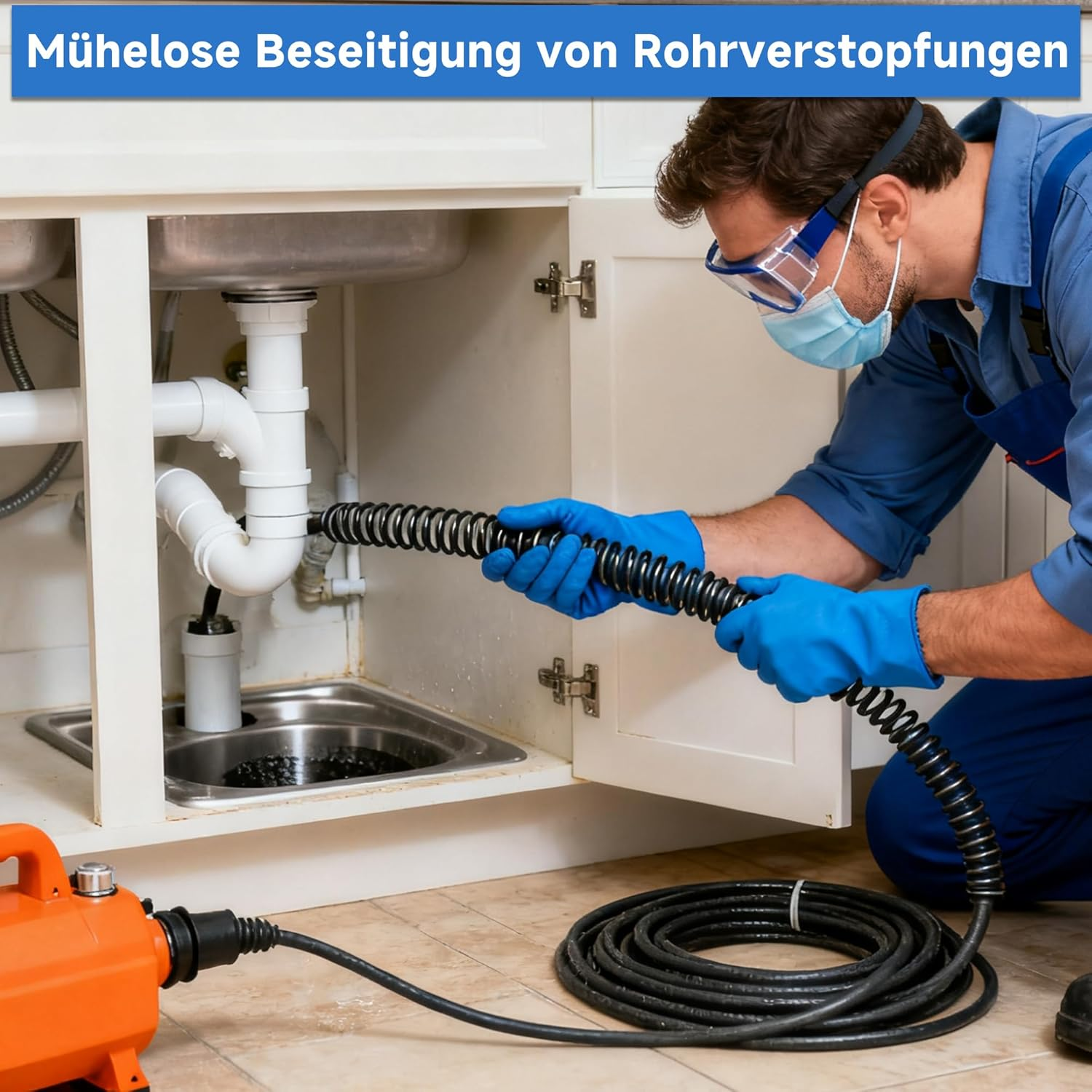 Ohbien Pack of 9 Drain Cleaners, Cutting Head, 16 Mm Manganese Steel Electric Pipe Cleaning Machine, Spiral Heads, Pipeline Excavator Machine, Cutting Head for Home, Kitchen, Living Room, Bathroom image number 3