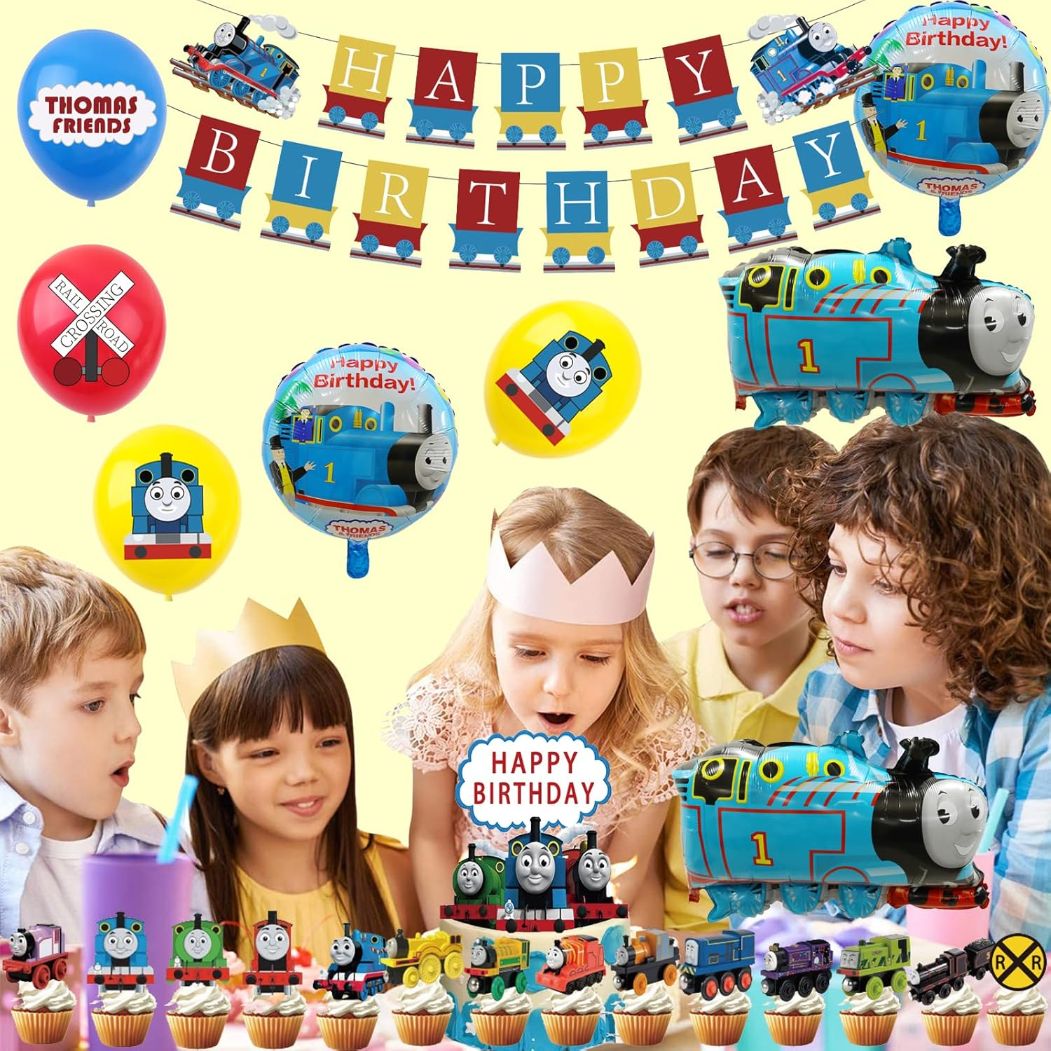 Thomas Locomotive Birthday Decoration Thomas Children'S Birthday Decoration Thomas Train Decoration Birthday Thomas Balloons Decoration Thomas Train Balloons Birthday Thomas Cake Decoration Thomas Birthday Banner image number 4