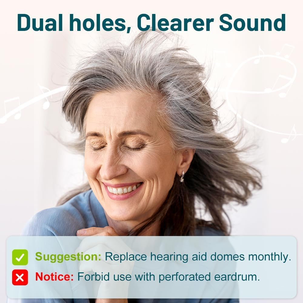 20Pcs Oticon Hearing Aid Domes, Minifit Bass 6MM Double Vent Domes for Oticon Replacements, Universal Hearing Aid Supplies and Accessories, Oticon Prowax Minifit, Resound Hearing Aid Domes(2-Pack) image number 5