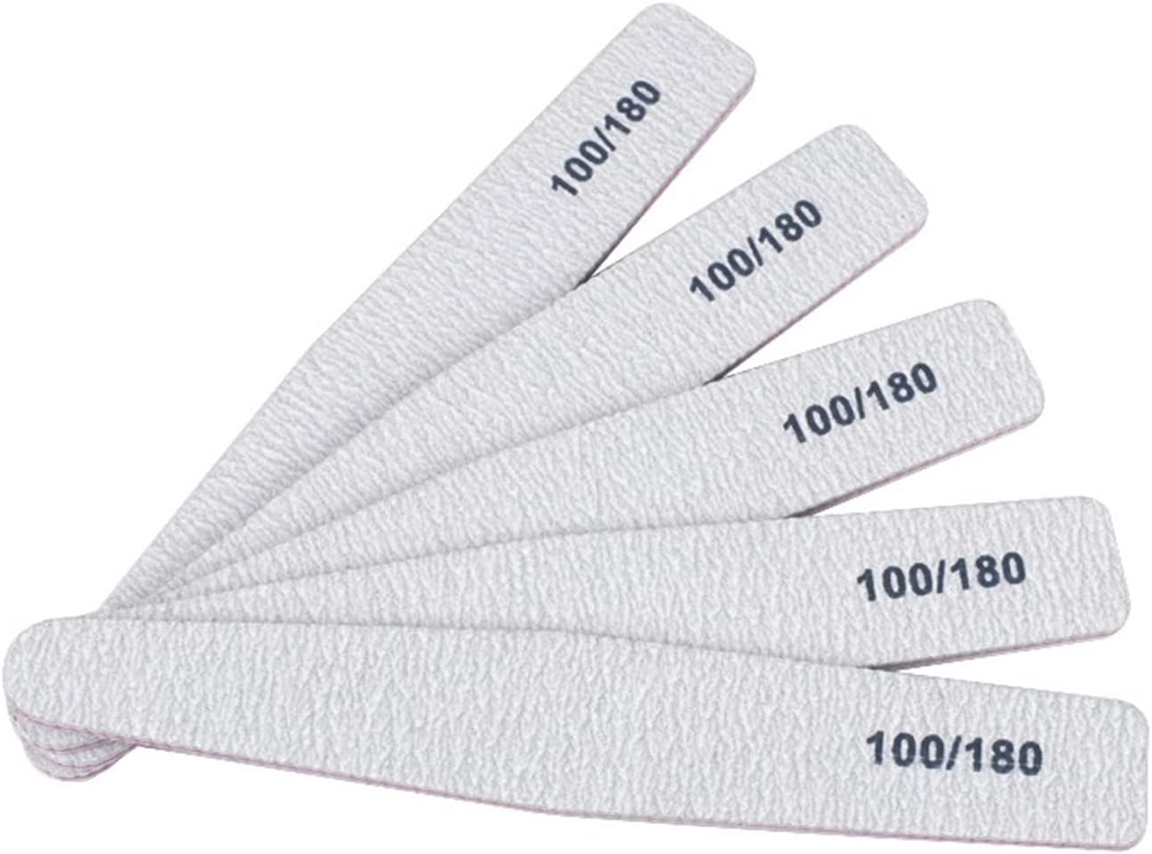 TRUSTTWO 50Pcs/Lot Grey Sandpaper Nail File 100/180 Double Sided Buffer Block Polisher Pedicure Manicure Nail Art Files Nails Accesorios the New (Color : 06) image number 1