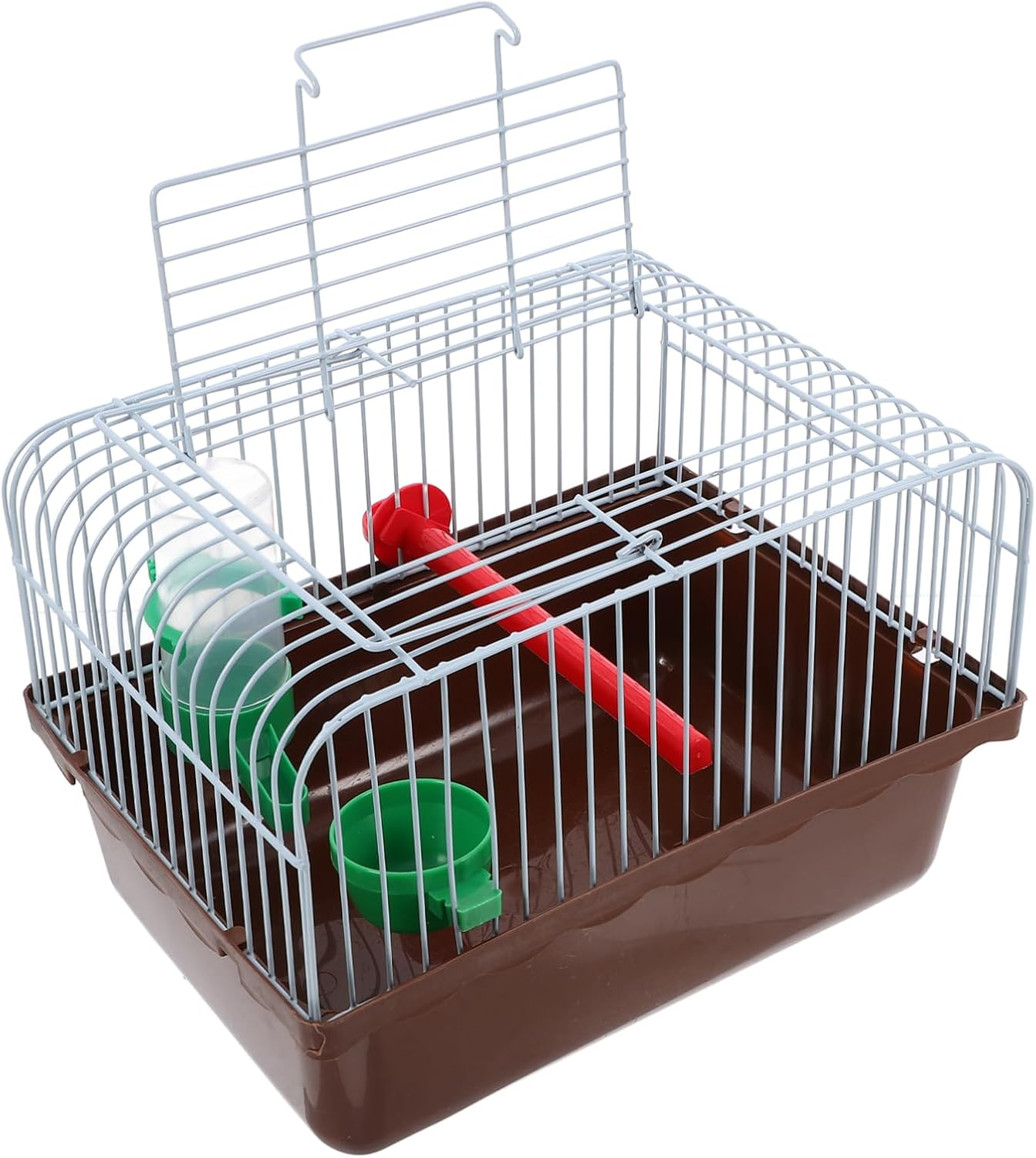 Happyyami Portable Bird Cage with Food Box and Waterer Lightweight Metal Carrier for Parrots Lovebirds and Animals for Travel and Outdoor Adventures