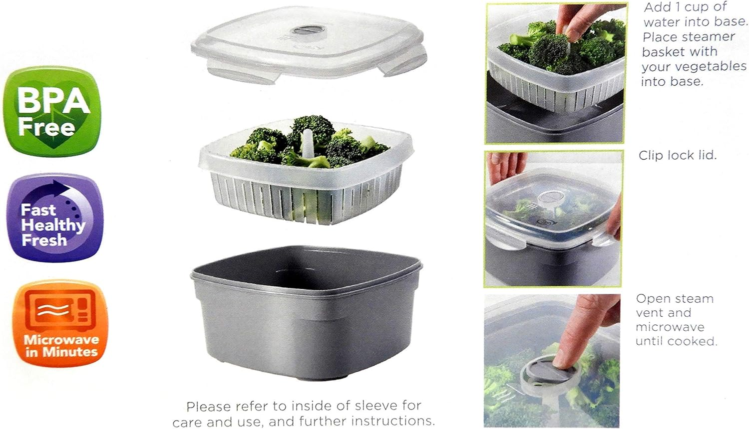 Microwave Vegetable Steamer Veggie Steamer image number 1