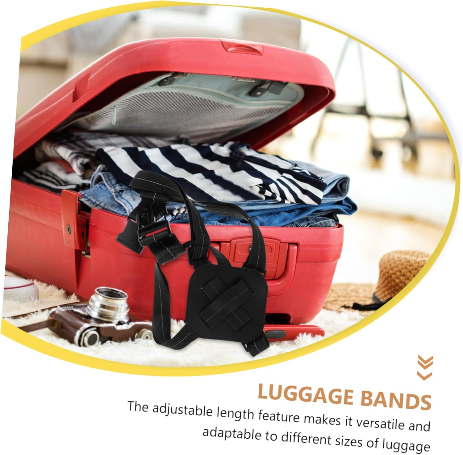 ANDRESLAD Travel Suitcase Straps Luggage Fixing Straps Elastic Luggage Bands for Suitcases image number 4