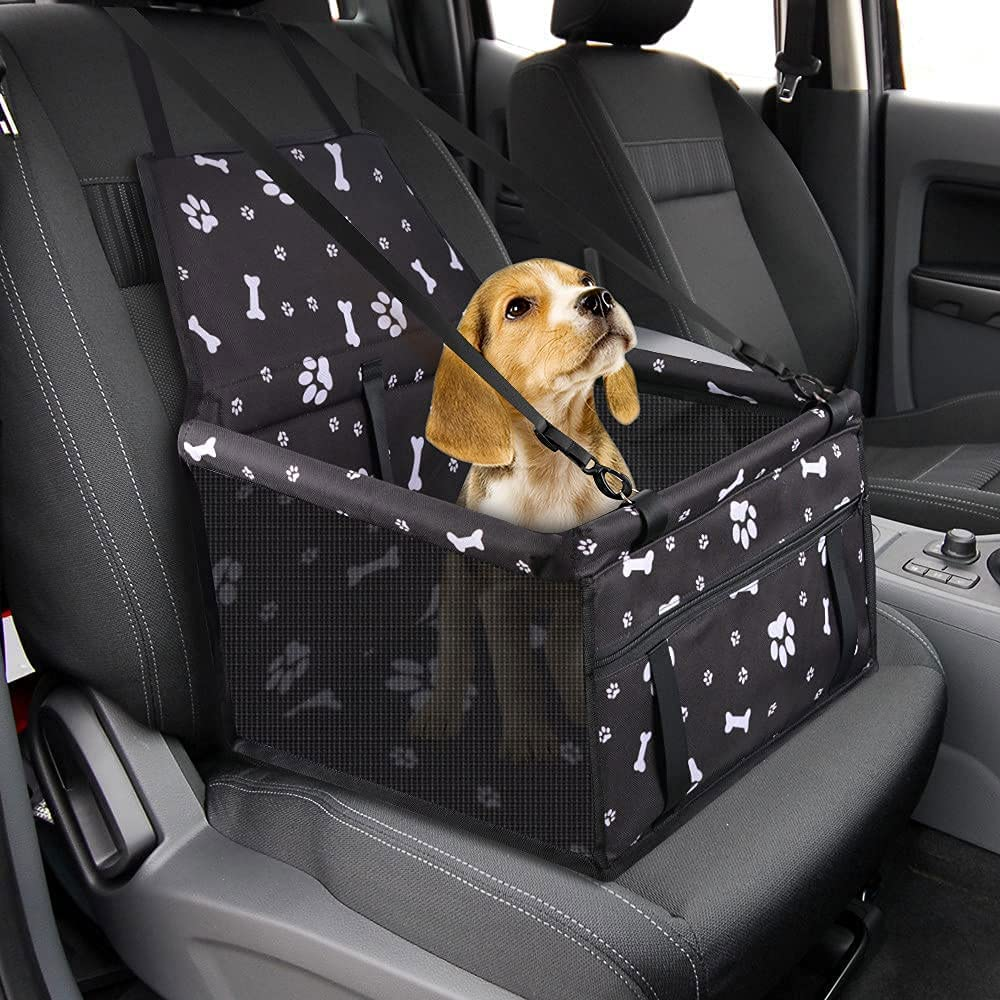 Dog Car Booster Seat Travel Carrier Cage, Oxford Breathable Folding Soft Washable Travel Bags for Dogs Cats or Other Small Pet - Anti-Collapse, Blcak image number 3