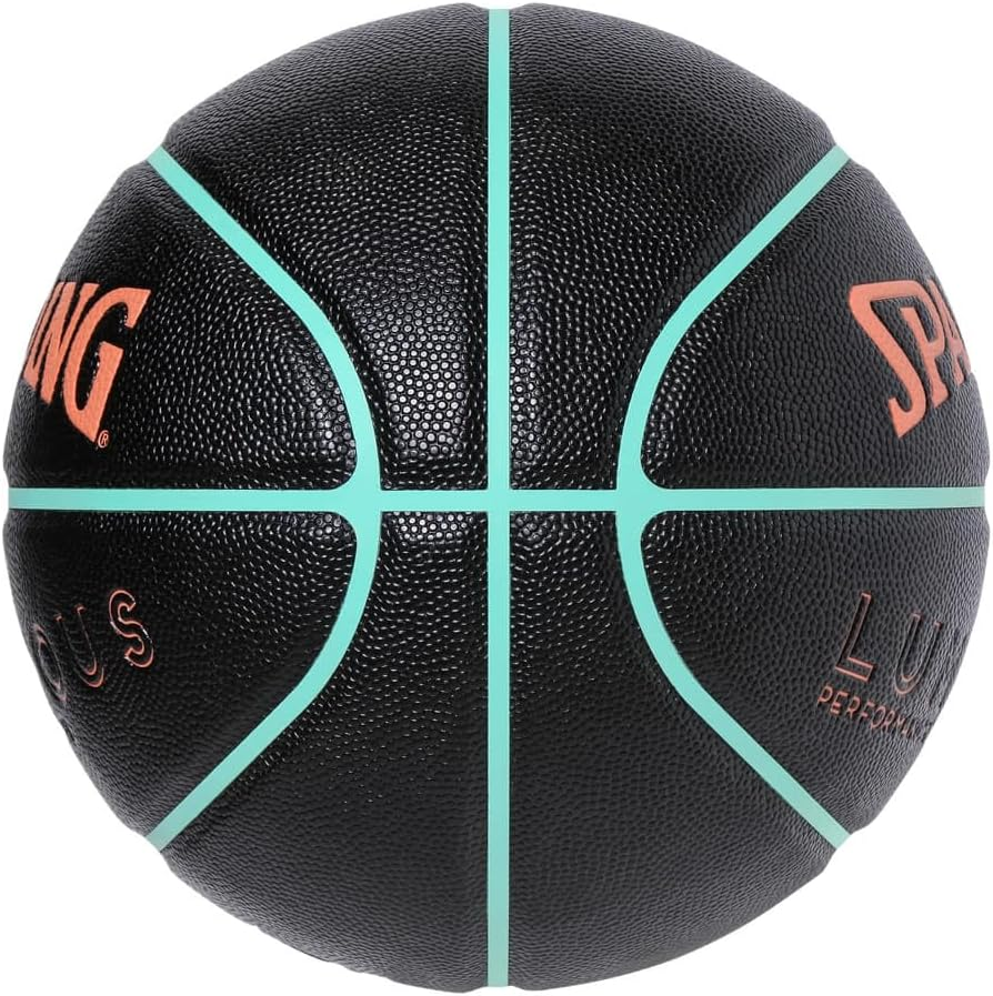 Spalding 78-056J Basketball Luminous Composite Black X Salmon X Mint No. 7 Ball image number 2