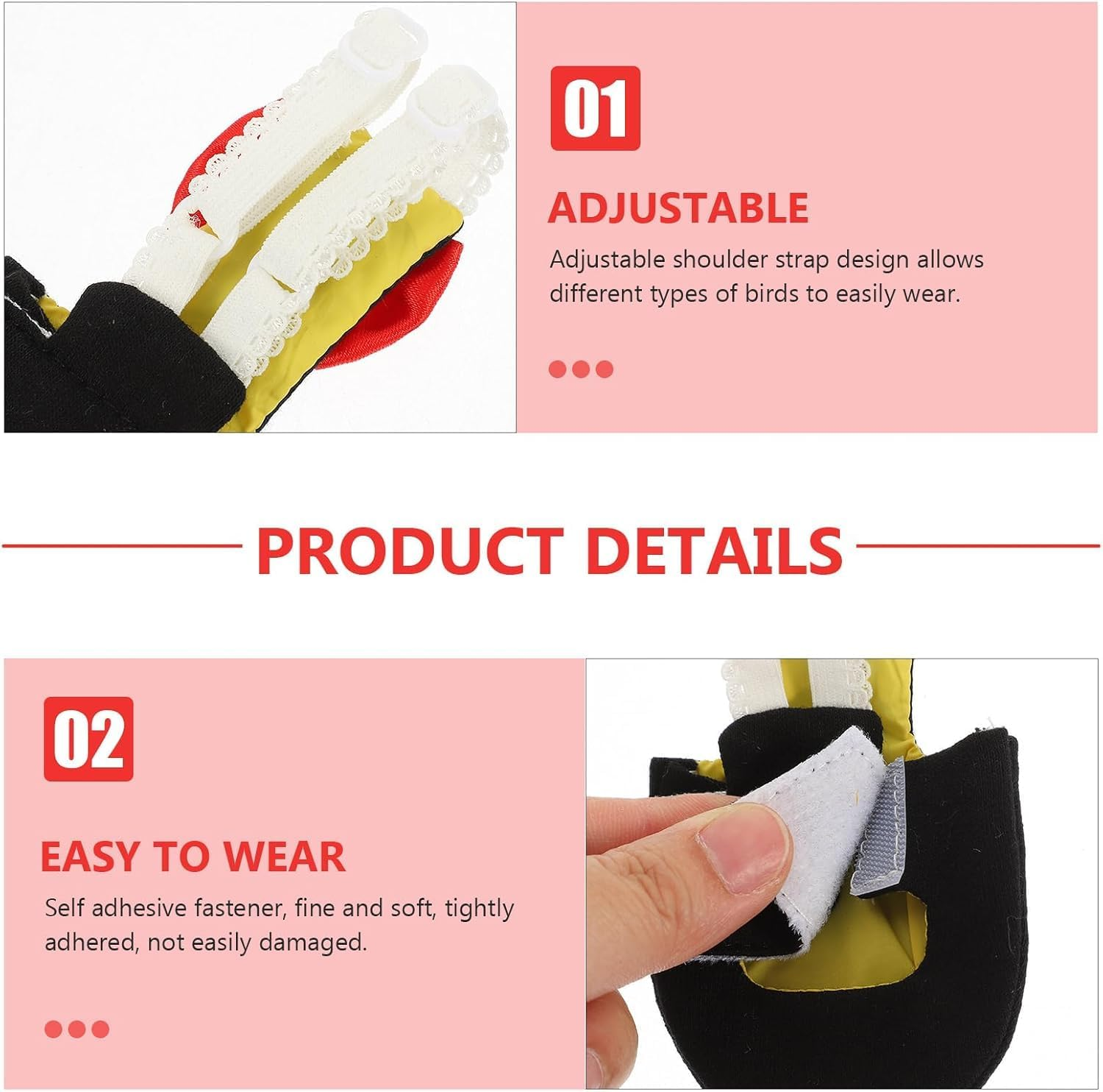 Bird Diaper Bird Flight Suit : Reusable Pigeon Diaper Bird Flying Clothes Washable Parrot Nappy for Parakeet Parrot Pigeons (L) image number 5