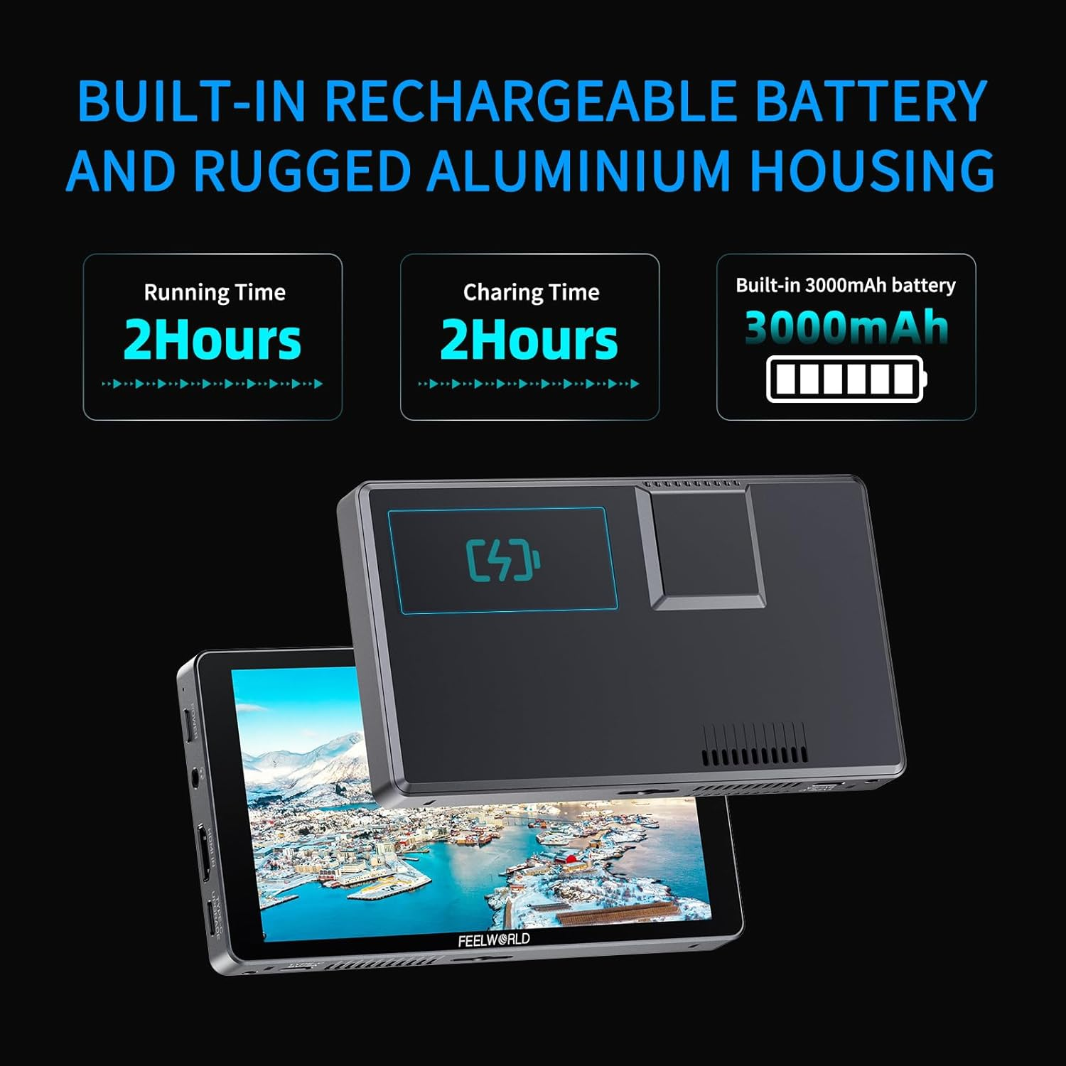 FEELWORLD P6XL 6 Inch Built in Battery Aluminium 1200Nit Camera Field DSLR Monitor Touchscreen High Brightness Waveform 3D LUT HDR 4K HDMI Input Lightweight image number 2