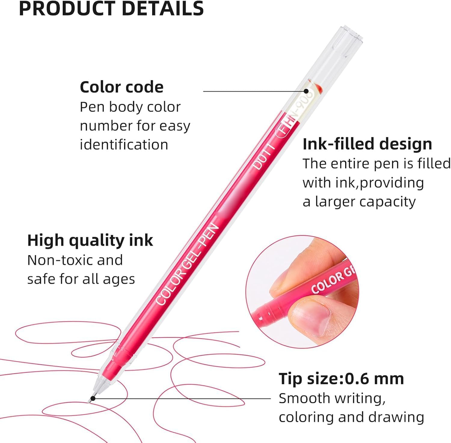 168Pcs Gel Pens Set, 162 Colors Gel Pens for Adult Coloring Books with Exquisite Transparent Storage Bag, 0.6Mm Fine Point Quick-Drying Ink for Coloring & Writing, Journaling & Office image number 1