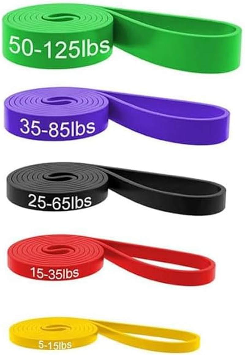 SOVYOULIVE Resistance Bands for Working Out, 5 Packs Exercise Bands, Pull up Assistance Bands for Body Stretching Training Physical Therapy Muscle Training for Men & Women