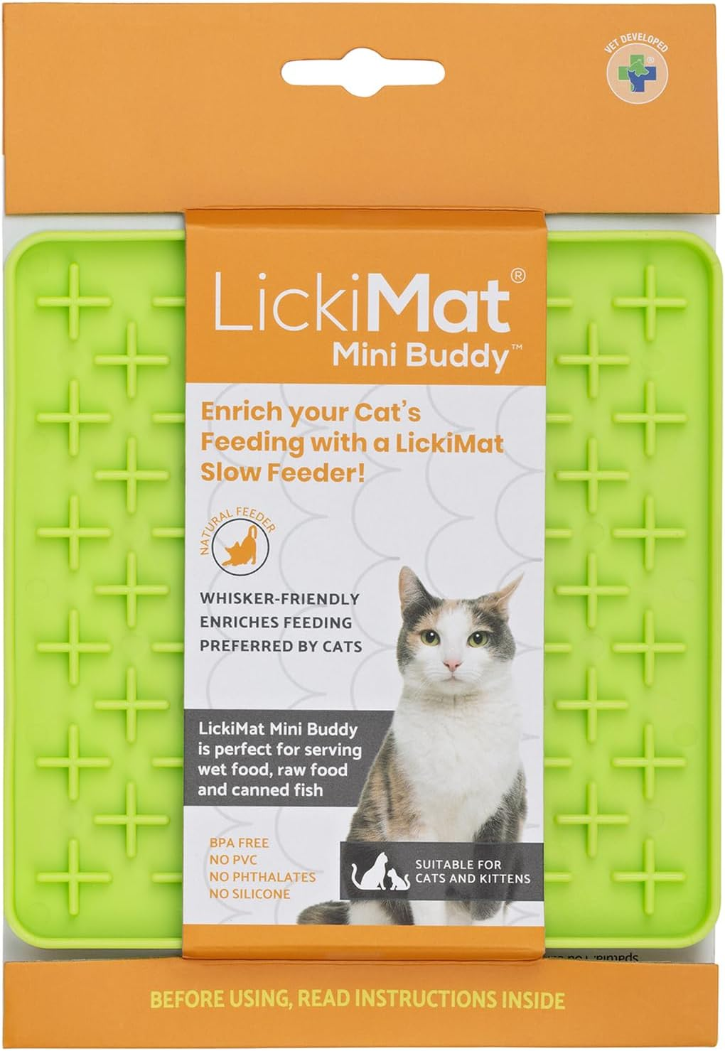Lickimat Cat Mini Classic - Modern Feeding for the Whole Feline Family, Slow Feed, Reduce Anxiety - Enrich Mealtime Experience