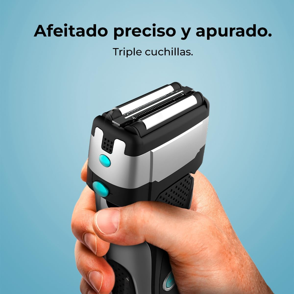 Cecotec Precisioncare X-Trimm Wireless Triple Beard Trimmer with 3 Stainless Steel Blades, Display, 60 Minutes Working Time, IPX6 image number 3