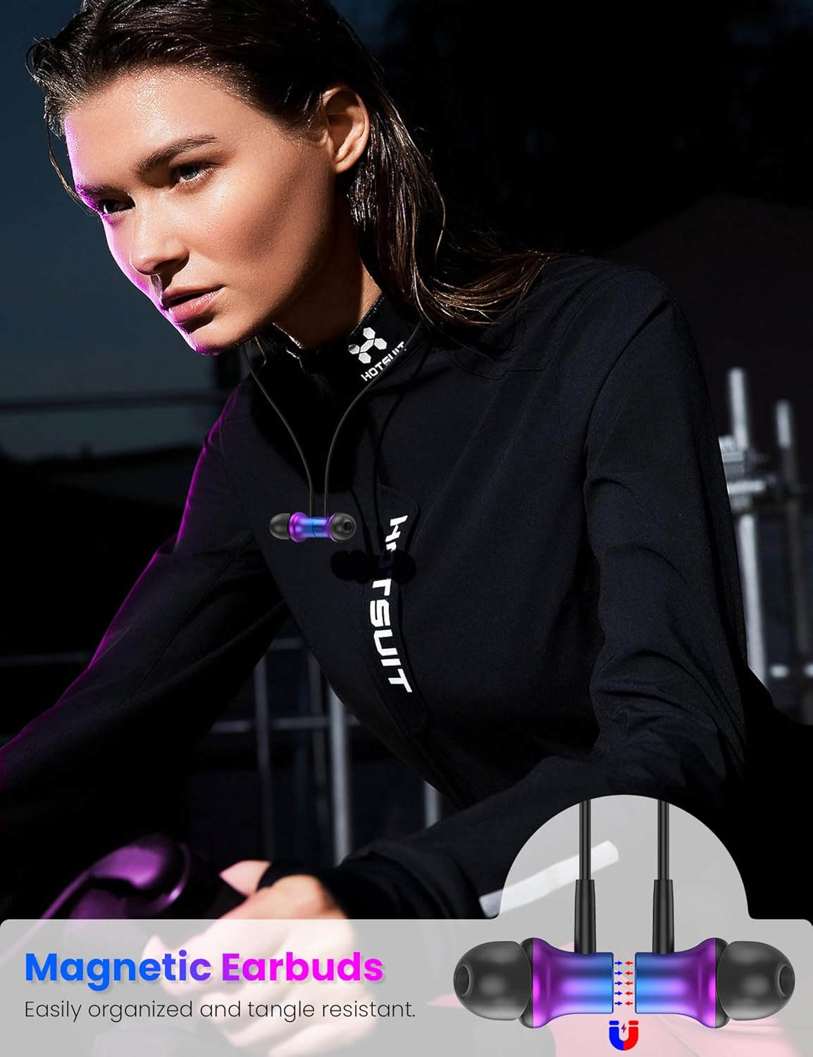 Imangoo 3.5Mm Wired Headphones Magnetic Hifi Stereo in Ear Corded Earbud with Microphone Volume Control Aux Earphones Electronics Airplane Headset for Ipod MP3 MP4 PC Laptop Computer Chromebook Purple image number 4