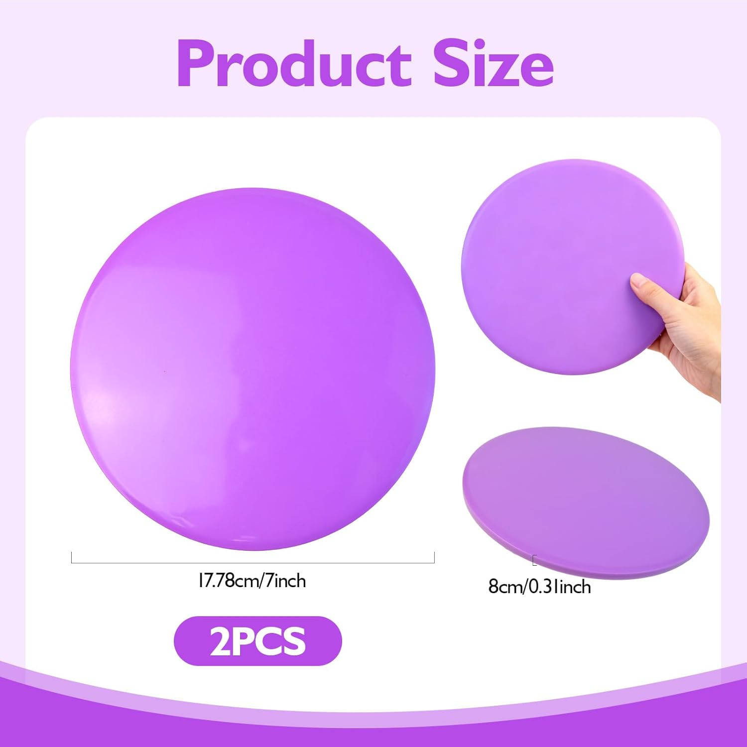 Havenease-2-Pack Pilates Ring Fitness Sliders, 7-Inch Dual-Surface Core Exercise Equipment for Home Gym Workouts, Low-Impact Portable Exercise Discs for Carpet and Hardwood Floors image number 5