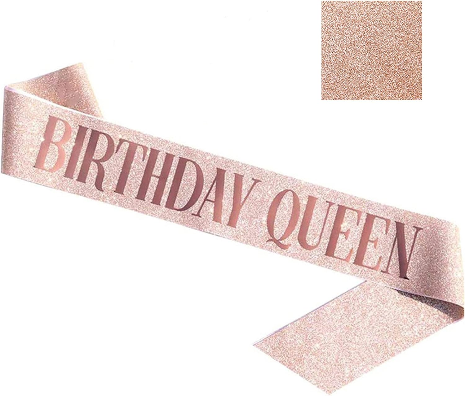 BLUPLE Birthday Queen Sash Rose Gold-Queen, Elegant Birthday Sash for Women & Girls, 'Birthday Girl' Message, One Size Fits All, Adjustable, Pack of 1