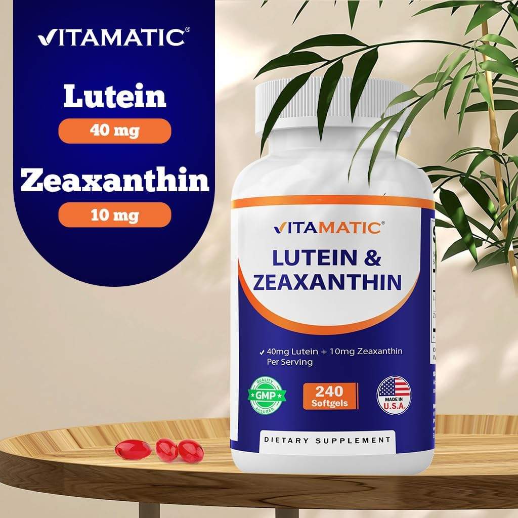 Vitamatic Lutein 40Mg with Zeaxanthin 10Mg, Eye Health Support Supplement, 240 Softgels image number 4