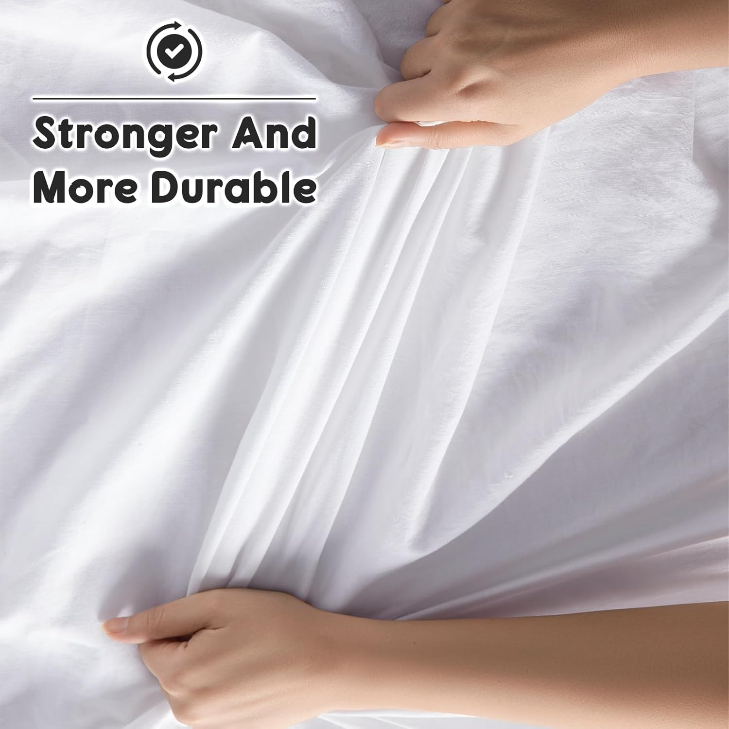 Shilucheng 100% French Linen Sheets - California King Size Bed Sheets, Breathable & Cooling Pure Linen Sheets,Soft Durable and Tear Resistant -16 Inch Deep Pocket - 4Pcs (White) image number 1