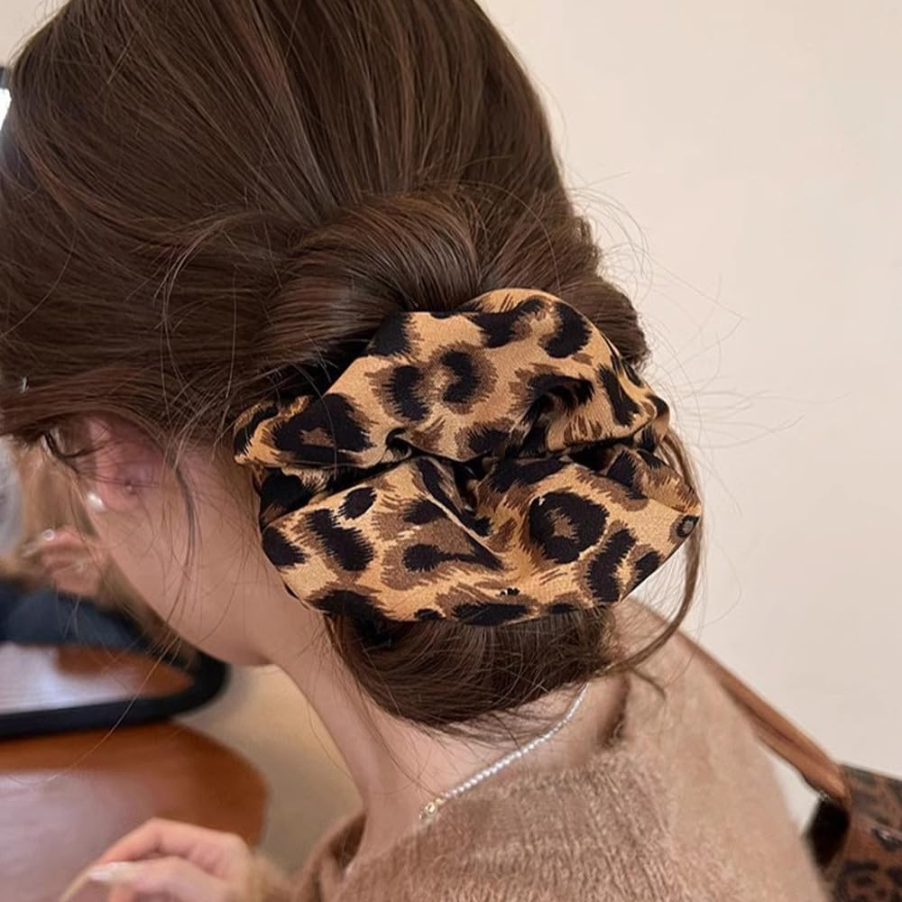 XFSRG Leopard Hair Bobbles Women'S Hair Accessories Scrunchies Ponytail for Everyday and Party image number 2