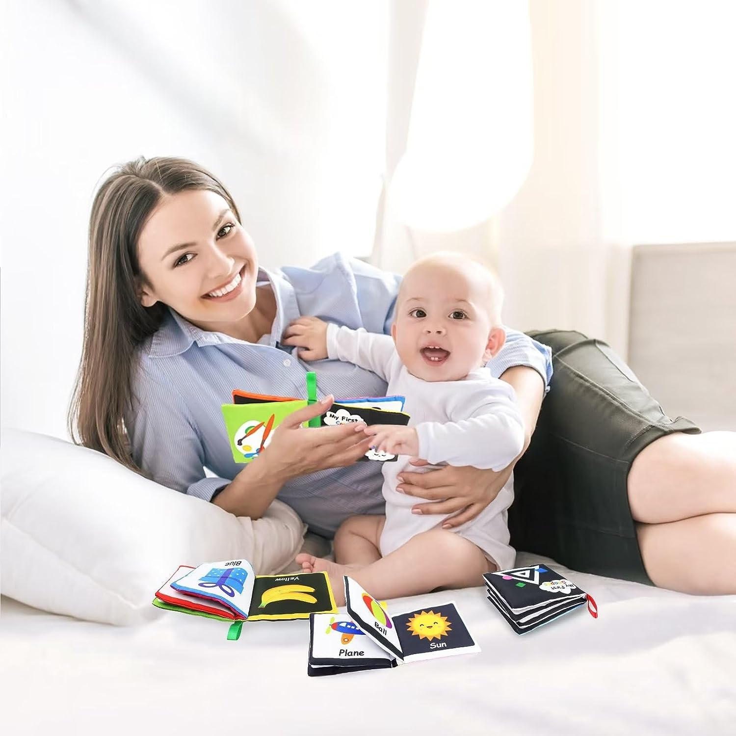 Hapavis My First Soft Book Baby Cloth Books Early Education Toys Activity Crinkle Cloth Book for Toddler Infants and Kids image number 1