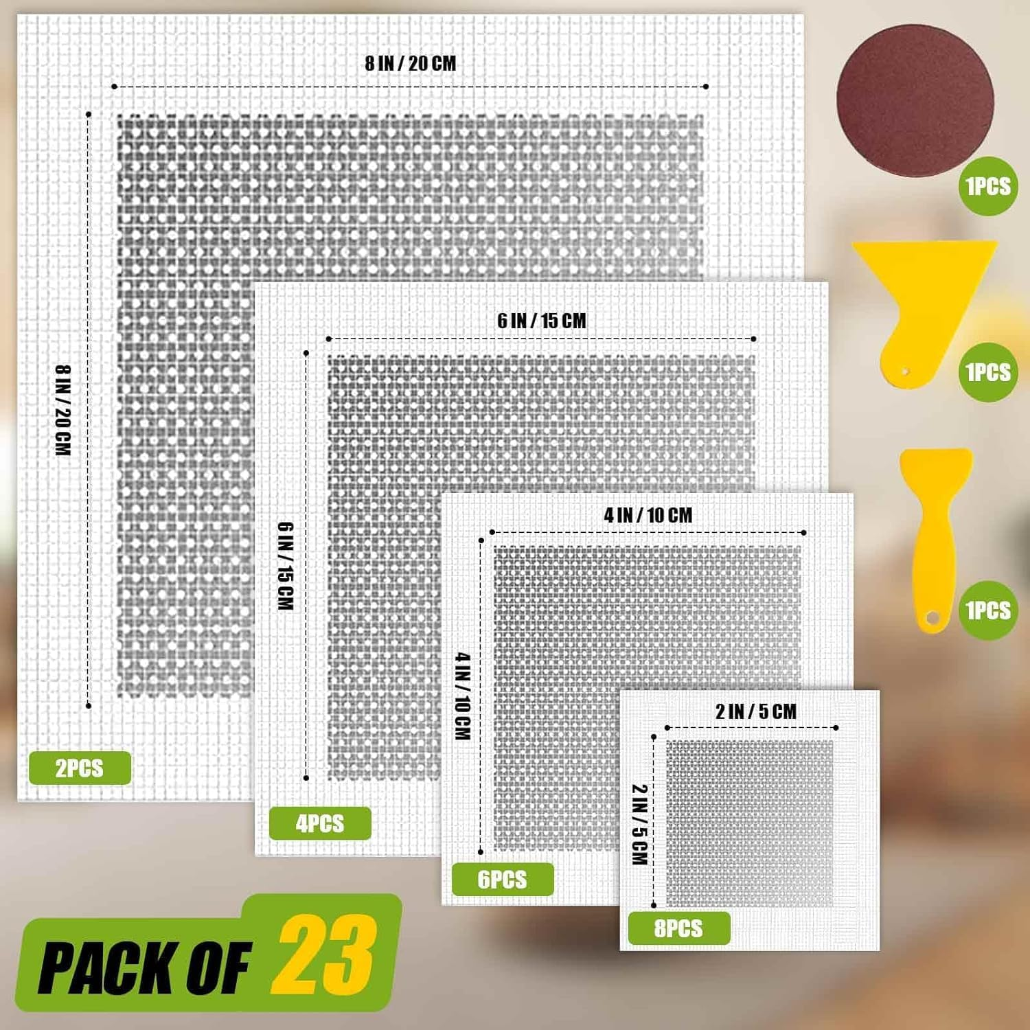 Betterjonny 23Pcs Drywall Repair Kit - 2/4/6/8 Inch Self Adhesive Patch for Wall Hole Repair - Dry Wall Patching Kit for Broken Walls image number 4