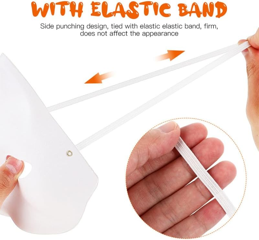 Vaguelly Hand-Painted Mask 2Pcs Blank Paper Masks for Diy Art Projects Perfect for Kids Craft Activities and Halloween Celebrations image number 6