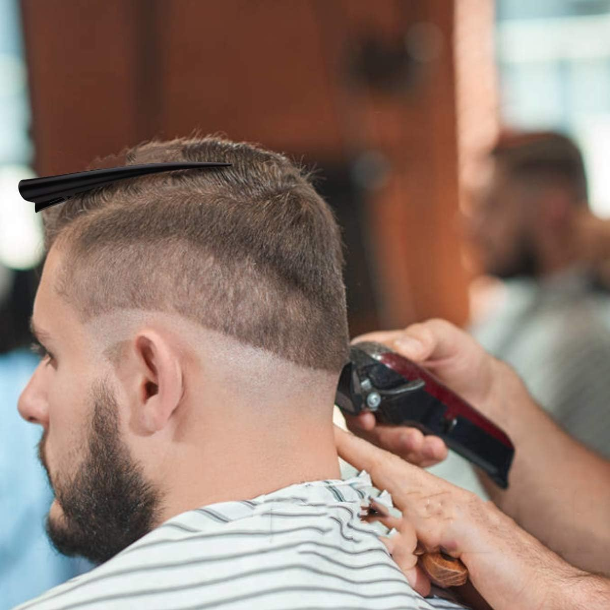 6Pcs Duckbill Hair Clips with Teeth - Non-Slip Alligator Hair Barrettes - Metal Alligator Clips for Hair Styling - Sectioning Clips Duckbill Hair Clips,Durable Alligator Hair Clip (Black) image number 5