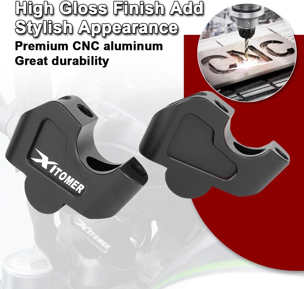 Xitomer Handlebar Risers with Offset Compatible with Vulcan S 650 VN650 / ABS 2015-2025 Vulcan S 650 VN650 Cafe ABS 2020-2025 Heighten Handle Bar up Bracket Kit image number 2