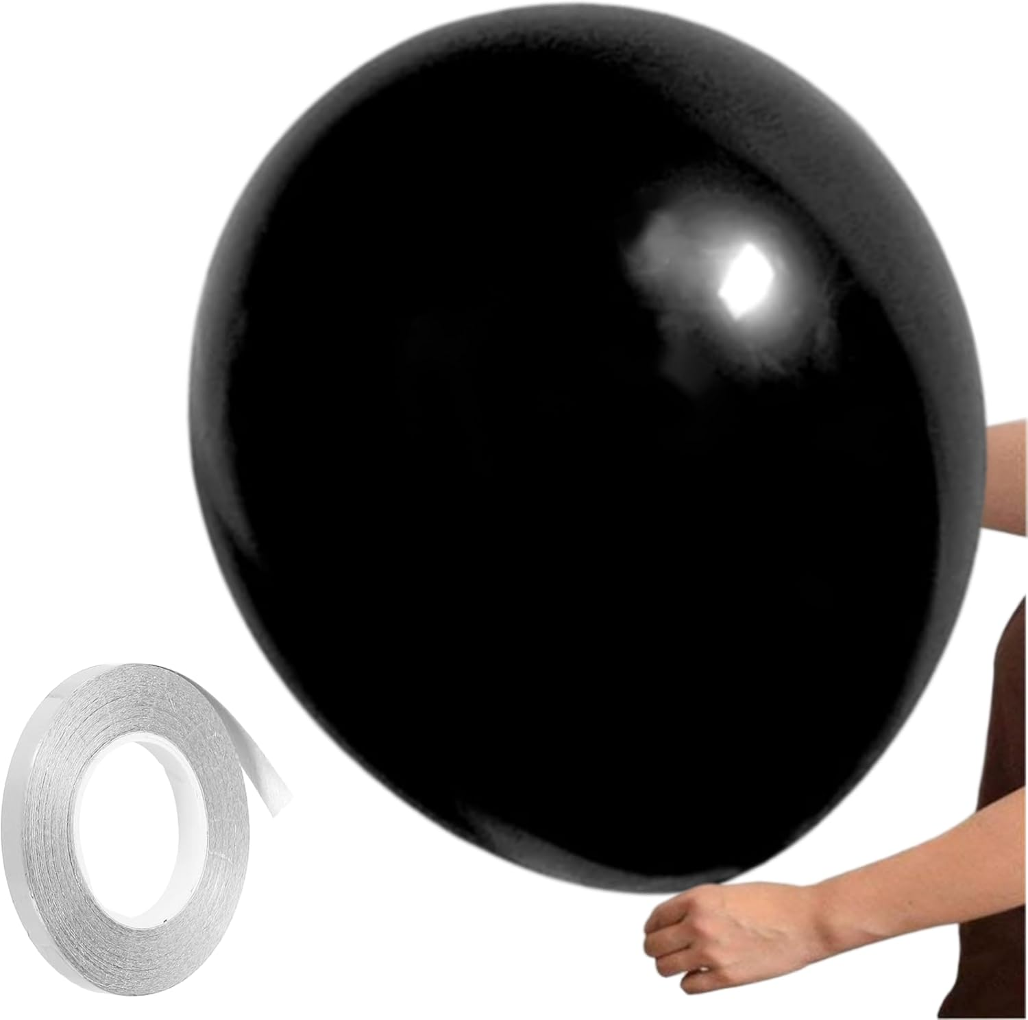 Lumjoy Large Balloons 6Pack 36 Inch Giant Green Latex Balloons with 5M Silver Ribbon, Jumbo Party Balloons for Jungle Theme Birthday Decor, Photo Backdrop & Festival