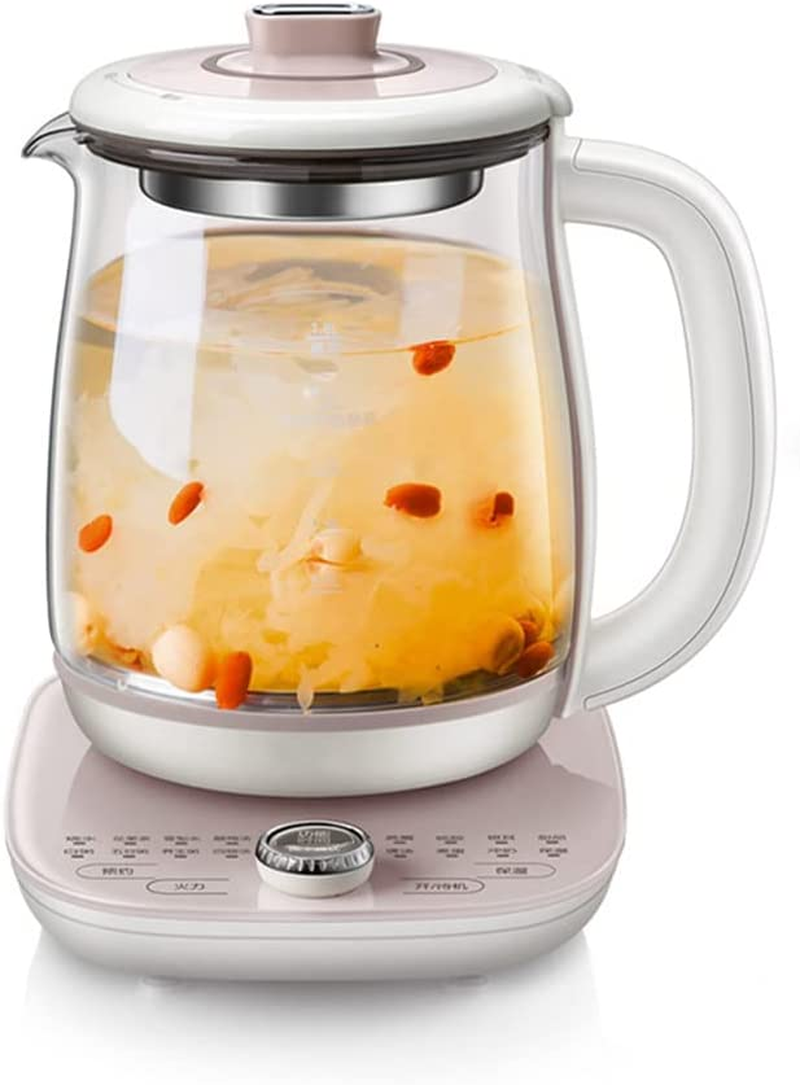 Electric Kettle Tea Maker with Infuser, Glass Kettle & Stew Pot, 16 Menus 1.8L, Pink image number 6