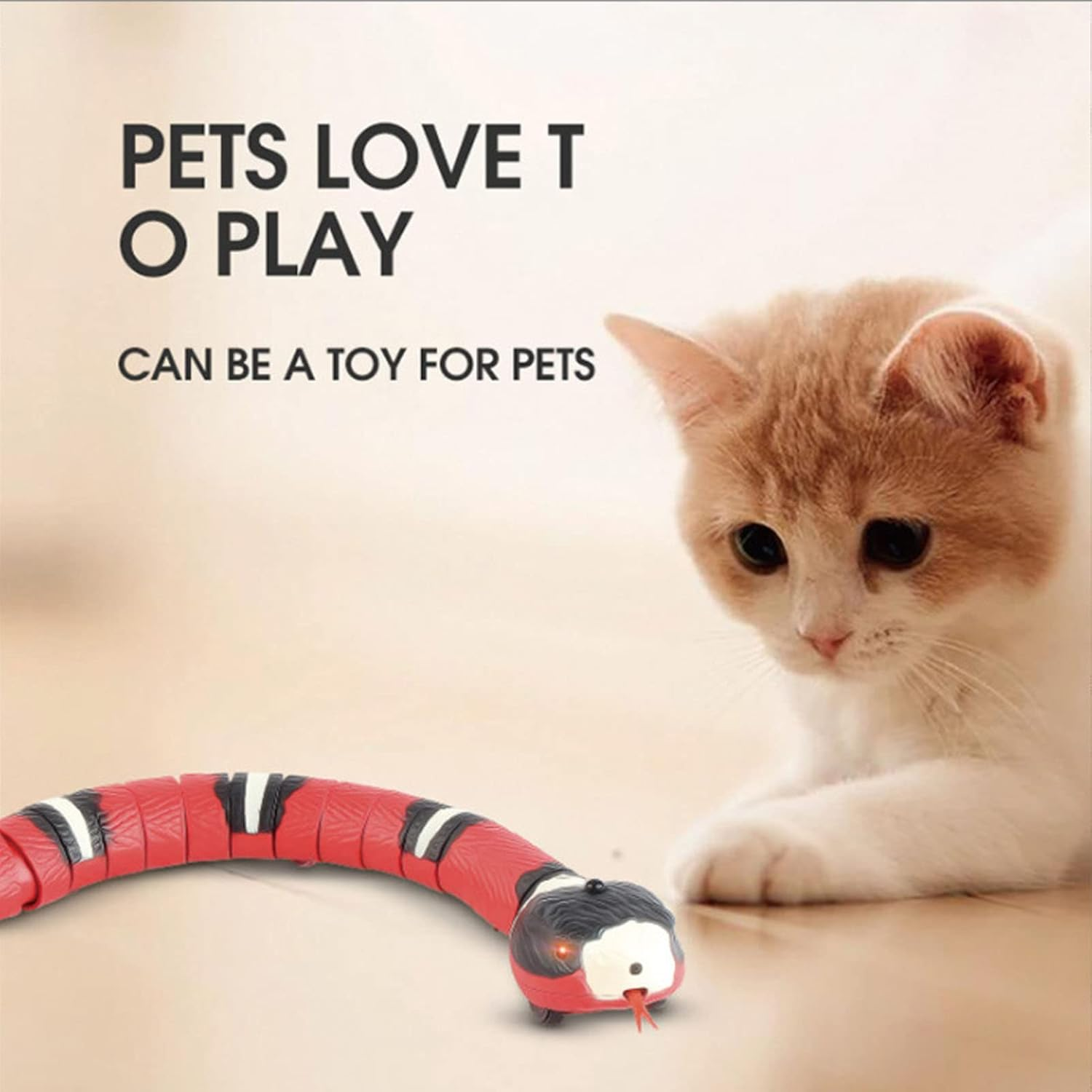 Smart Sensing Snake Toy for Cats, Interactive Simulation Induction Electric Snake Toy for Cats, Dogs & Kids - USB Rechargeable, Automatically Senses Obstacles image number 4