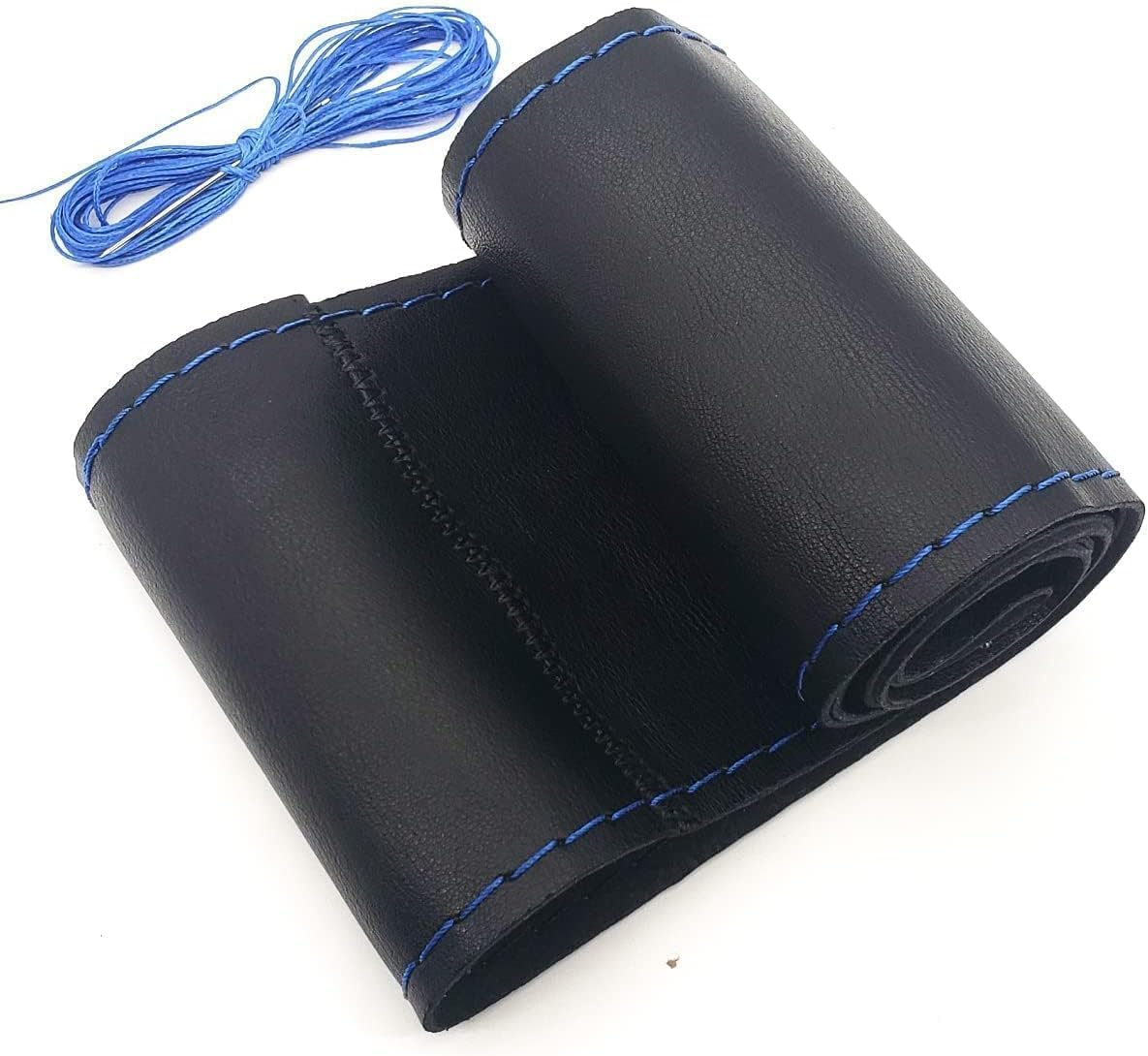 AUTOXBERT 38Cm/15 Inch Hand Sewing Steering Wheel Cover Breathable Anti-Slip Leather Steering Wheel Cover for Nissan Qashqai Toyota Camry RAV4 VW Golf