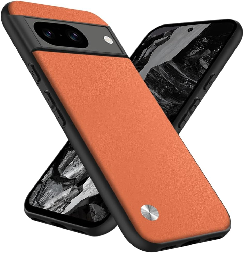 Puxssul for Google Pixel 7A 5G Case, Soft TPU Faux Leather Case, Extremely Lightweight Ultralight Camera Protection Leather Case for Google Pixel 7A 5G (Orange) image number 5