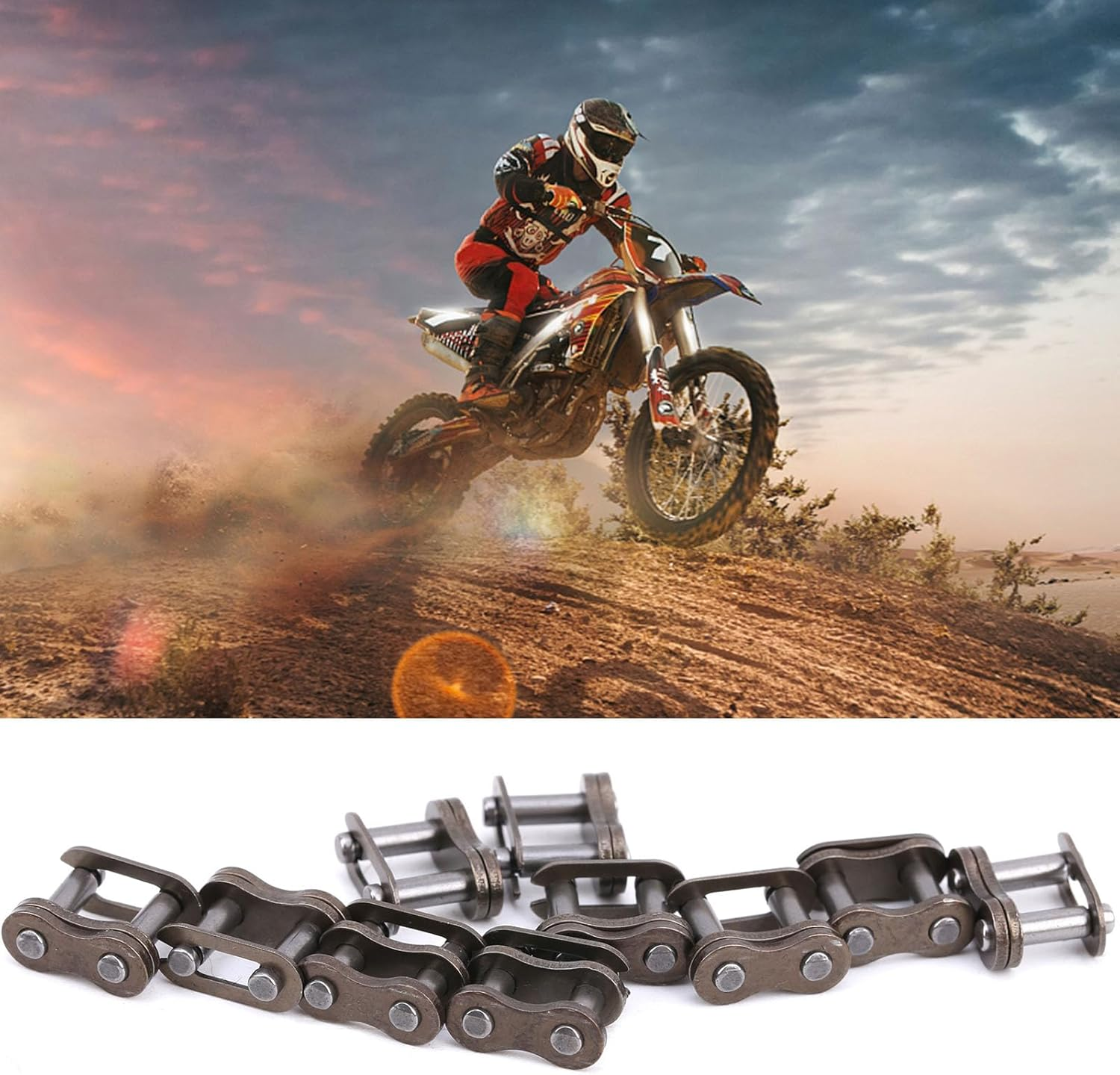 Omabeta 10PCS Cast Iron 25H Chain Link, Easy Installation for 25H Chain Link Applications, Direct Replacement for Old