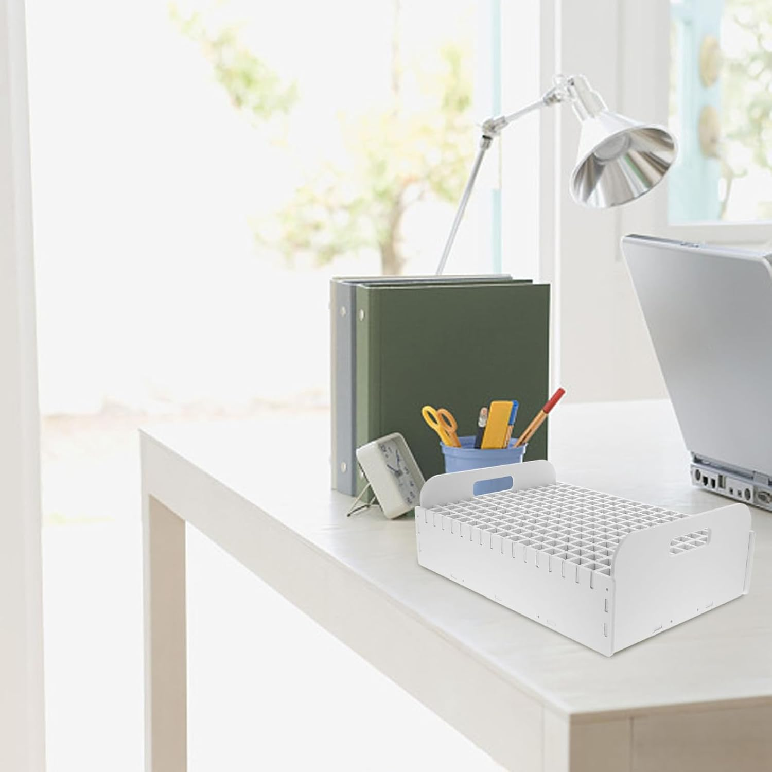 ULDIGI Multifunctional Desktop Storage Box Pen Container for Boys and Girls Classroom Stationary Organizer 204 Holes